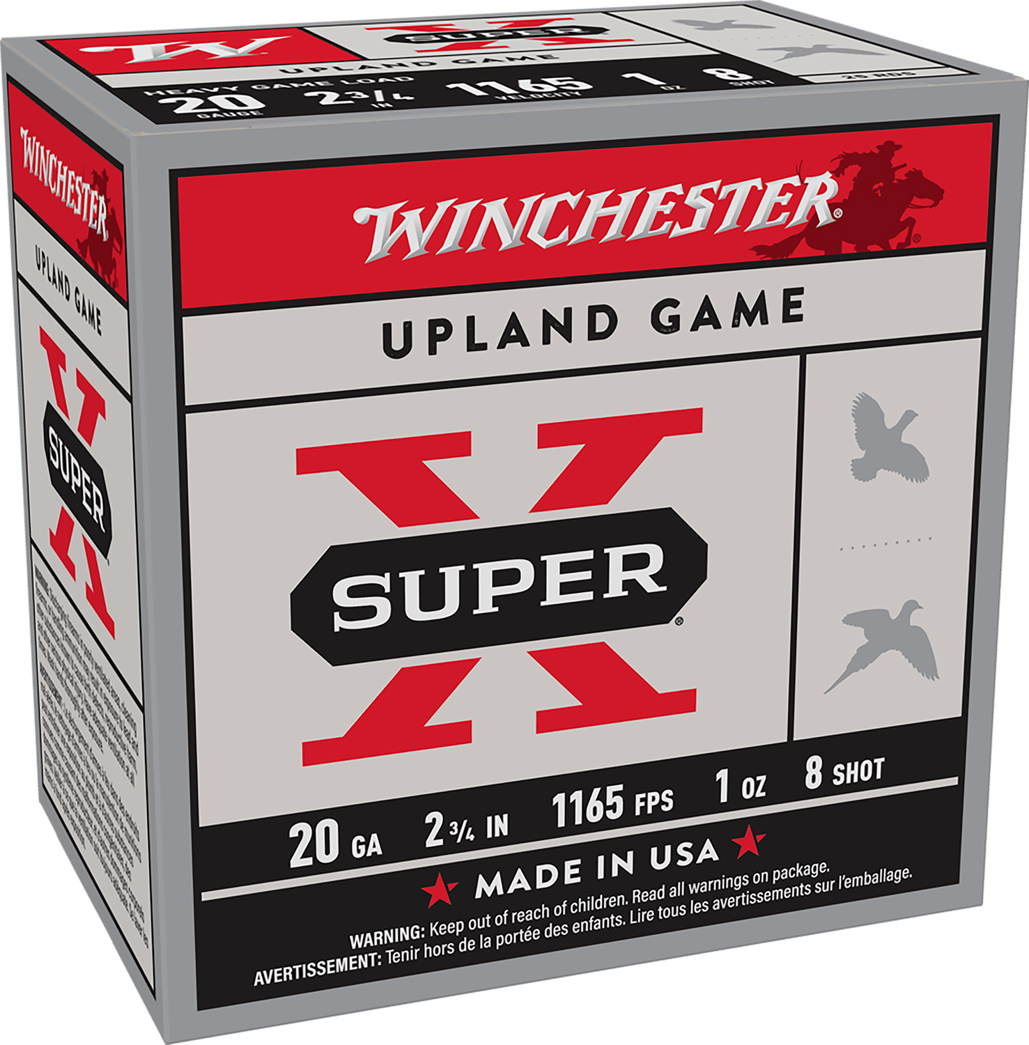 Winchester Ammo XU20H8 Super X Heavy Game Load 20Gauge 2.75″ 1oz 8Shot 25 Per Box/10 Case