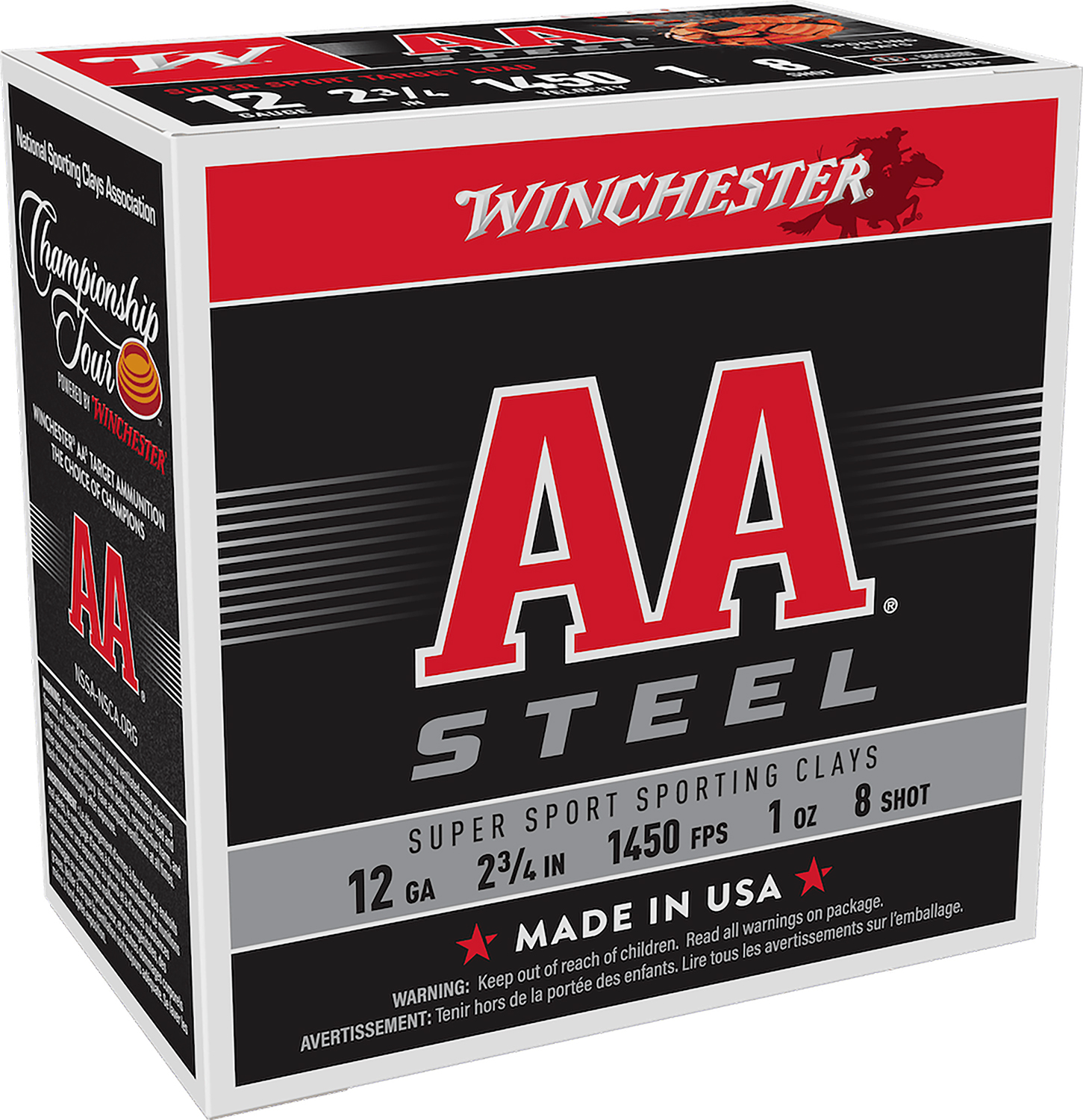 Winchester Ammo AASCL12S8 AA Super Sport Sporting Clay 12Gauge 2.75″ 1oz 8Shot 25 Per Box/10 Case