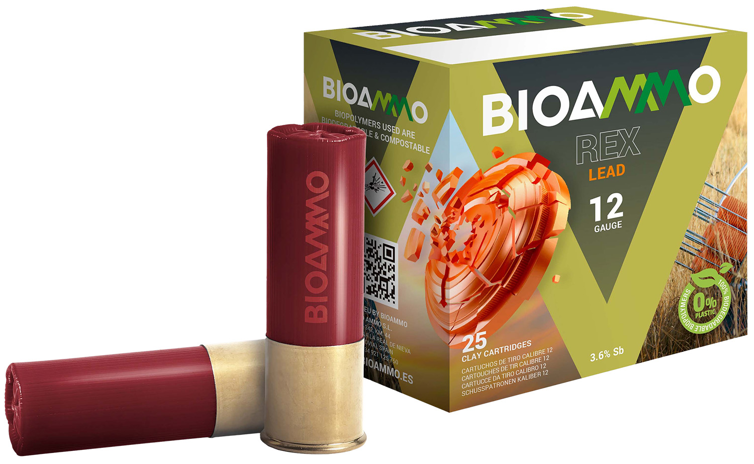 Bioammo BR2875 Rex Lead Competition 12Gauge 2.75″ 1oz 7.5Shot 25 Per Box/10 Case