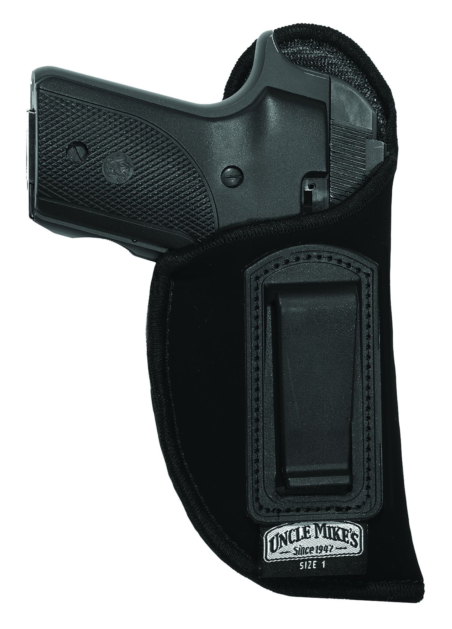 Uncle Mike’s 89122 Inside The Pants Holster IWB, Size 12, Black Laminate, Compatible w/Glock 26/27/33, Belt Clip Mount, Left Hand