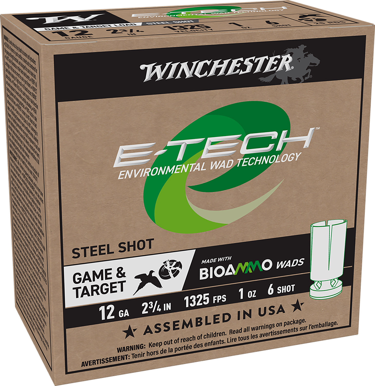 Winchester Ammo WCL12S6 E-Tech 12Gauge 2.75″ 1oz 6Shot 25 Per Box/10 Case