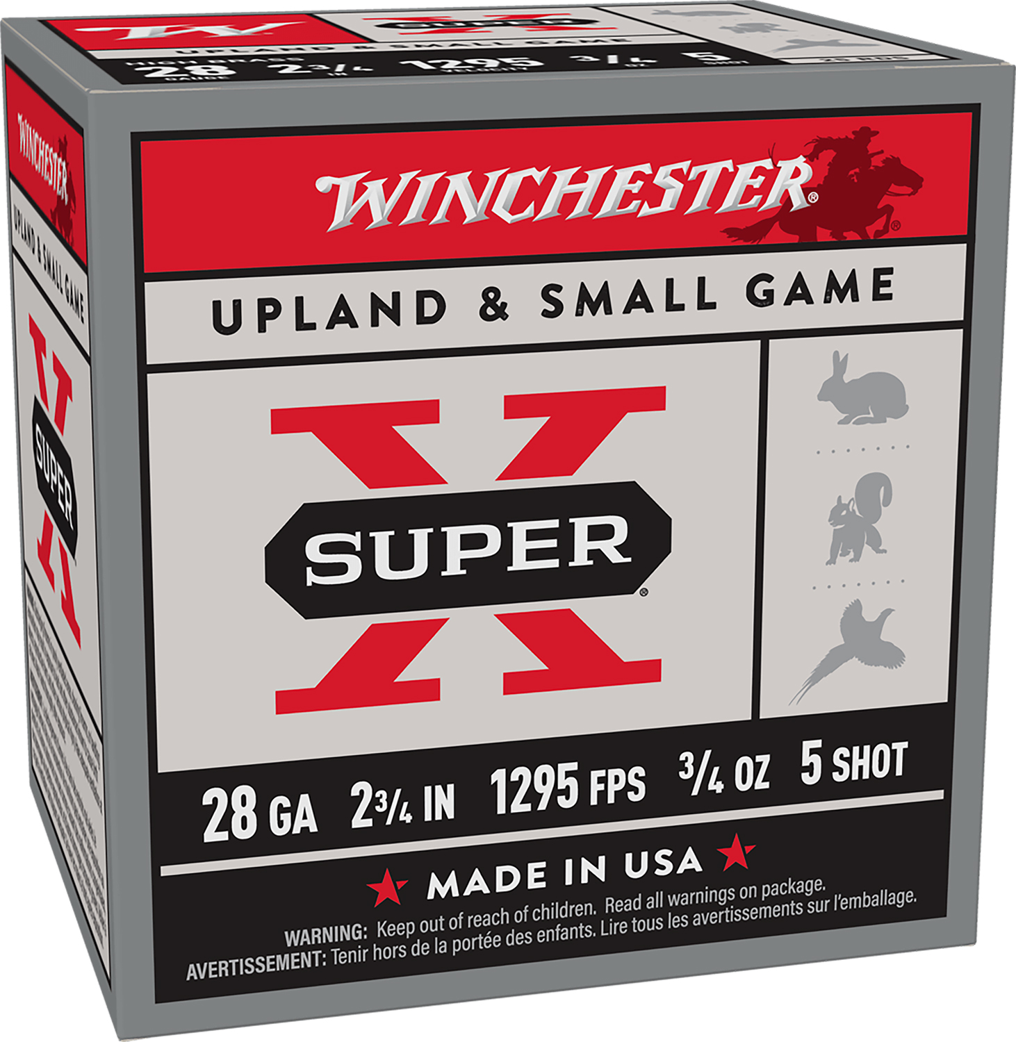 Winchester Ammo X285 Super X Heavy Game Load High Brass 28Gauge 2.75″ 3/4oz 5Shot 25 Per Box/10 Case