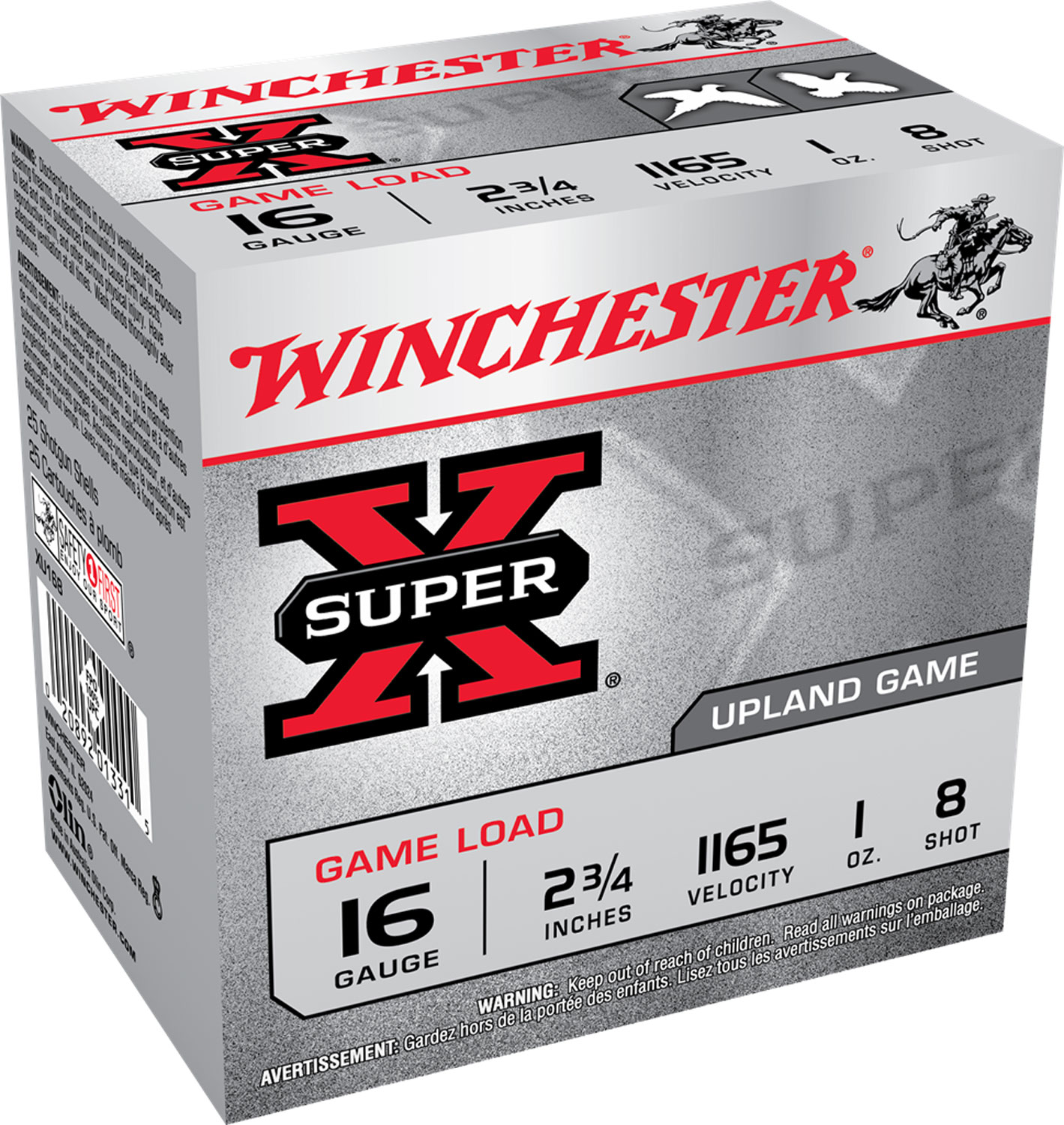 Winchester Ammo XU168 Super X Game Load 16Gauge 2.75″ 1oz 8Shot 25 Per Box/10 Case