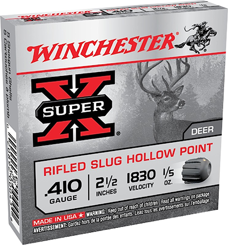 Winchester Ammo X41RS5VP Super X 410Gauge 2.50″ 1/5oz Rifled Slug Shot 15 Per Box/10 Case *Value Pack