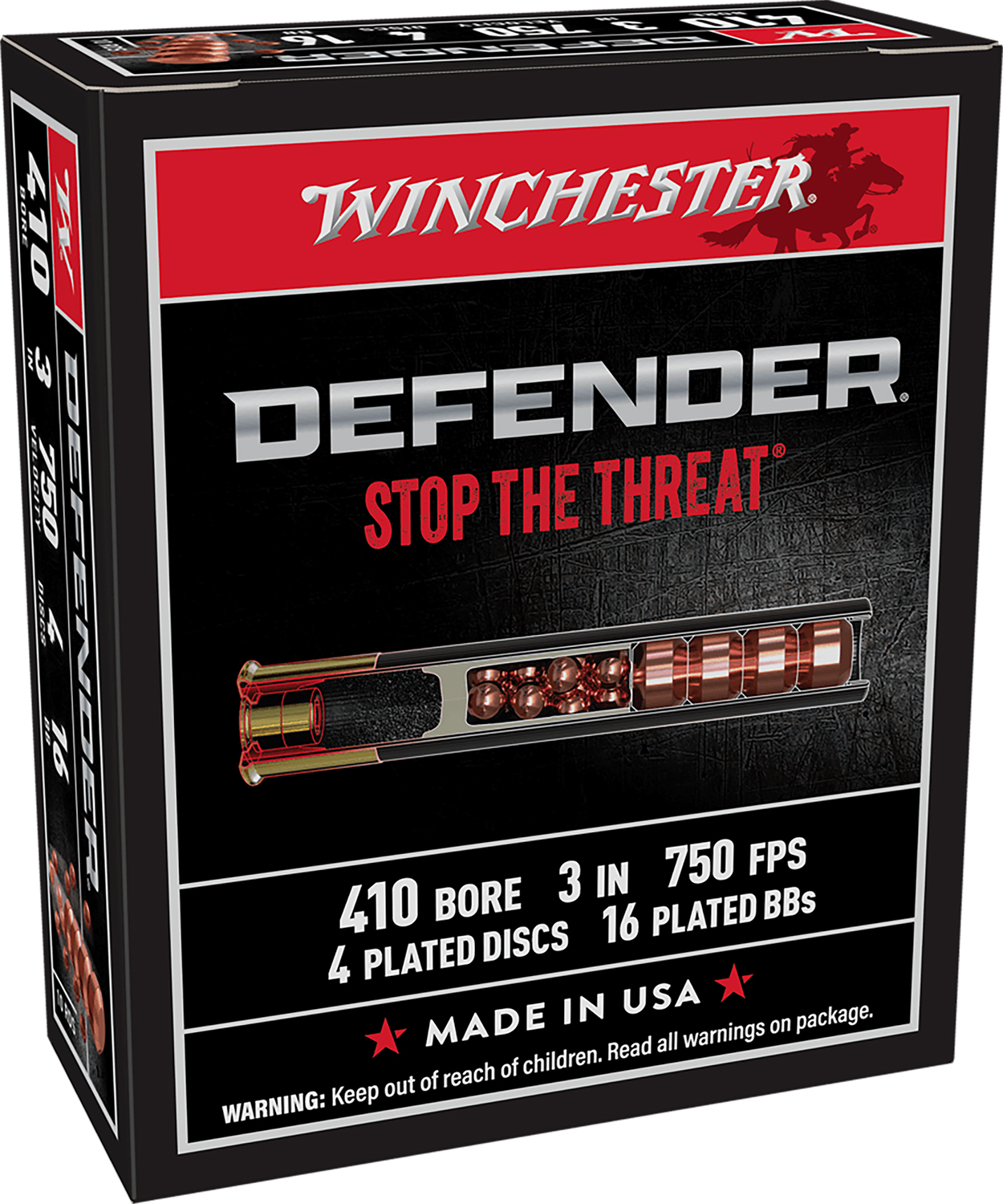 Winchester Ammo S413PDX1 PDX1 Defender Combo 410Gauge 3″ 4Defense Discs/16 BBs Shot 10 Per Box/10 Case