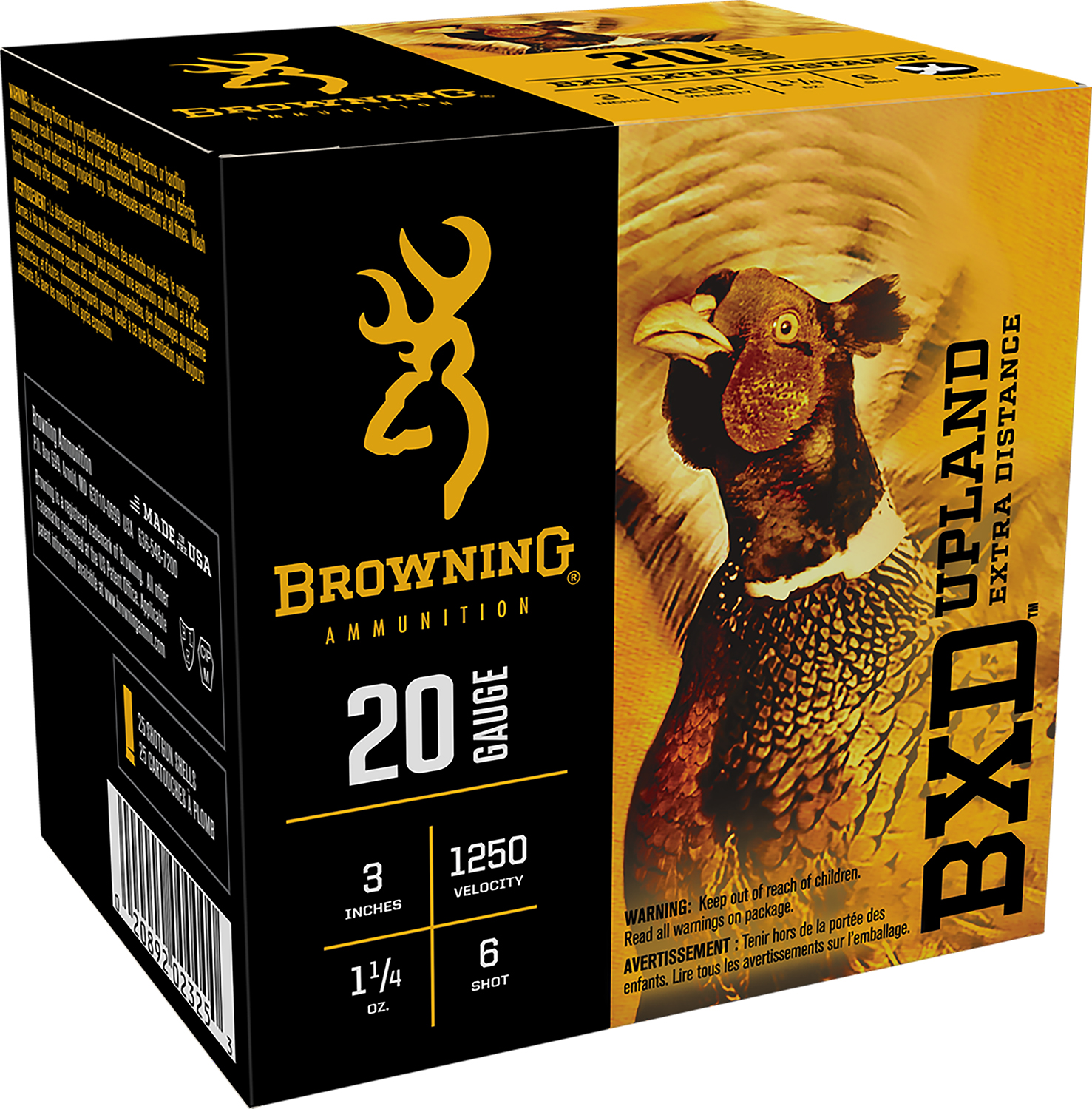 Browning Ammo B193512036 BXD Upland 20Gauge 3″ 1 1/4oz 6Shot 25 Per Box/10 Case