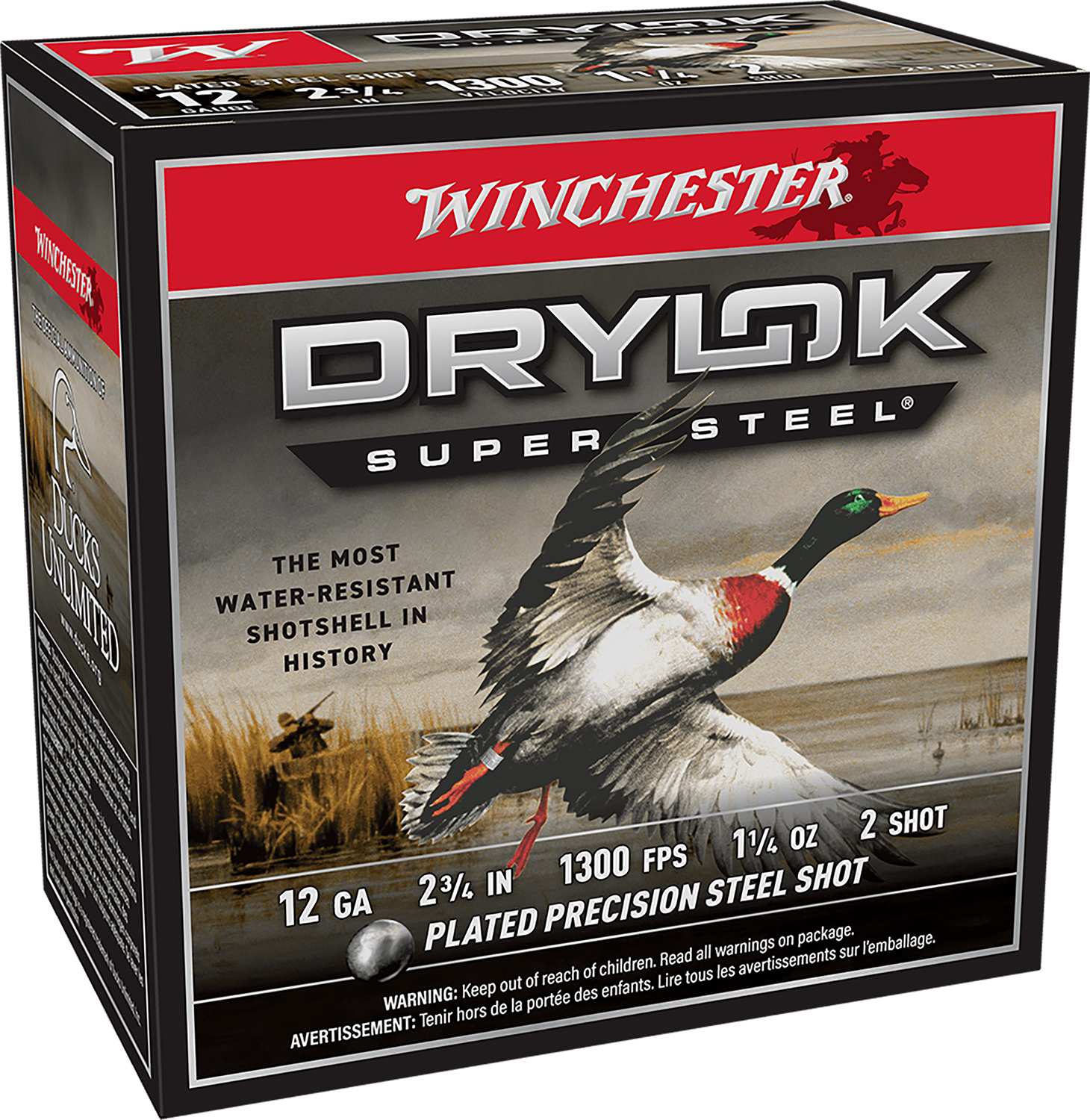 Winchester Ammo XSM122 Drylok Super Steel Magnum 12Gauge 2.75″ 1 1/4oz 2Shot 25 Per Box/10 Case