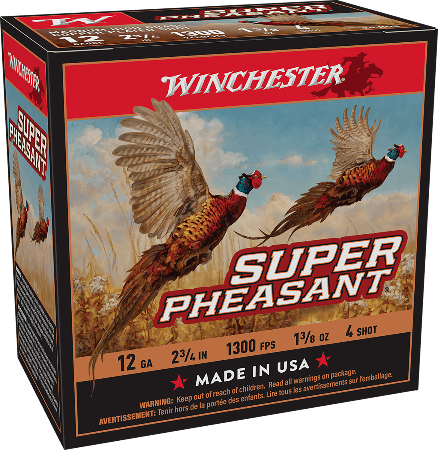 Winchester Ammo X12PH4 Super Pheasant Magnum High Brass 12Gauge 2.75″ 1 3/8oz 4Shot 25 Per Box/10 Case
