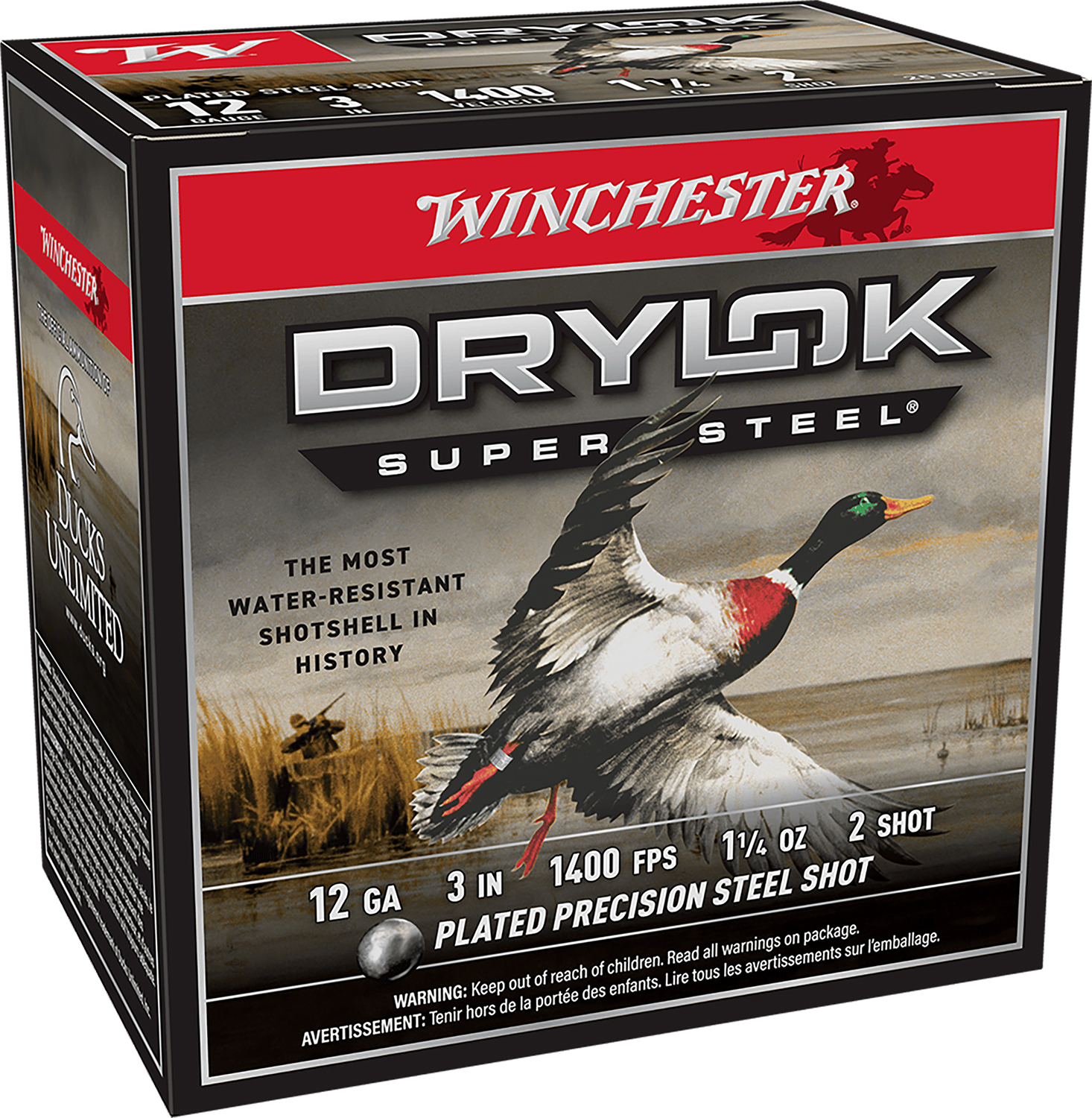 Winchester Ammo XSV1232 Drylok Super Steel Magnum 12Gauge 3″ 1 1/4oz 2Shot 25 Per Box/10 Case