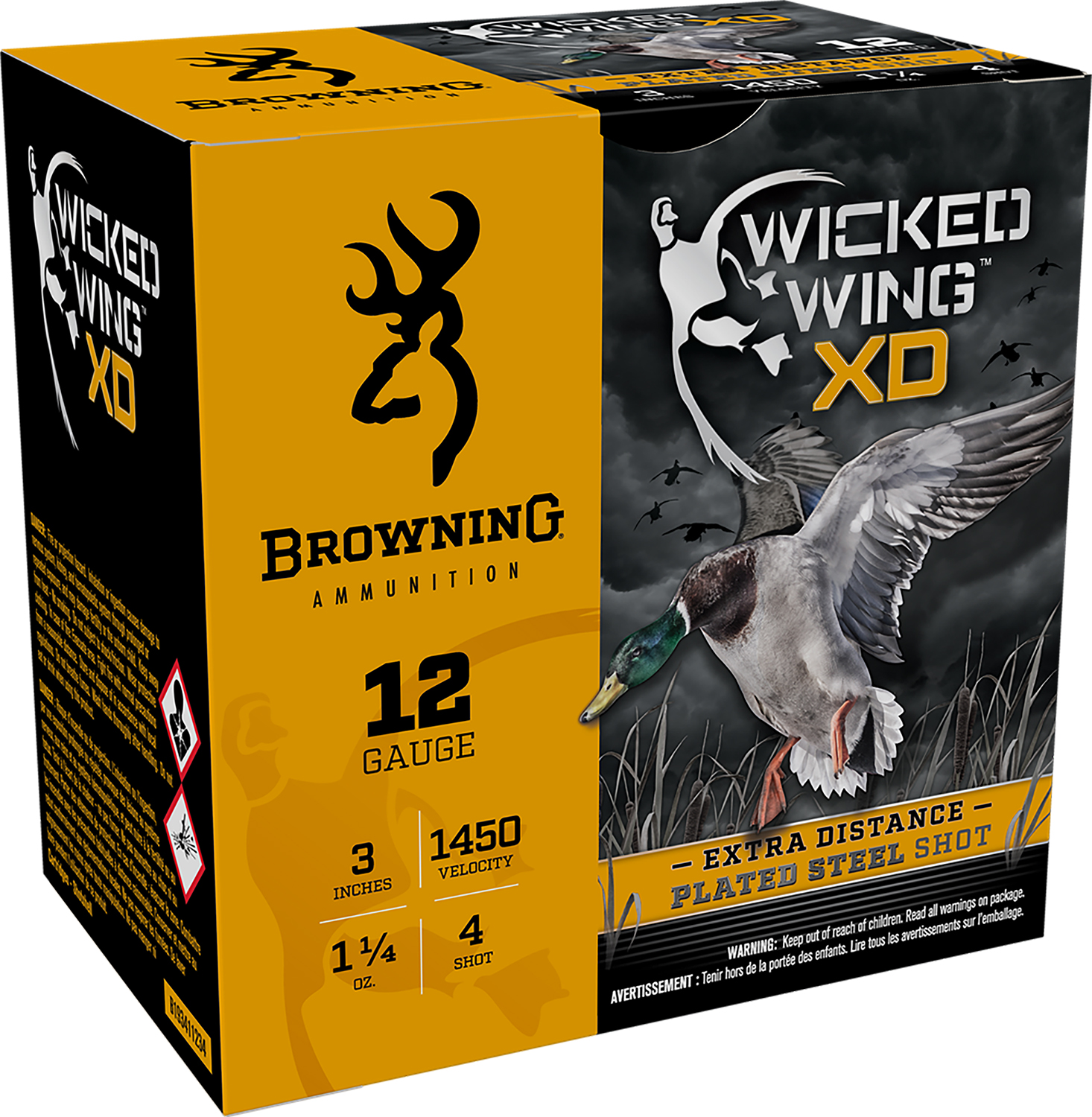 Browning Ammo B193411234 Wicked Wing XD 12Gauge 3″ 1 1/4oz 4Shot 25 Per Box/10 Case