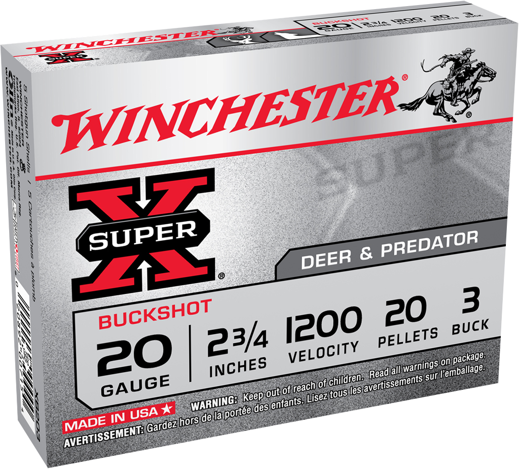 Winchester Ammo XB203VP Super X 20Gauge 2.75″ 20Pellets 3Buck Shot 15 Per Box/10 Case *Value Pack