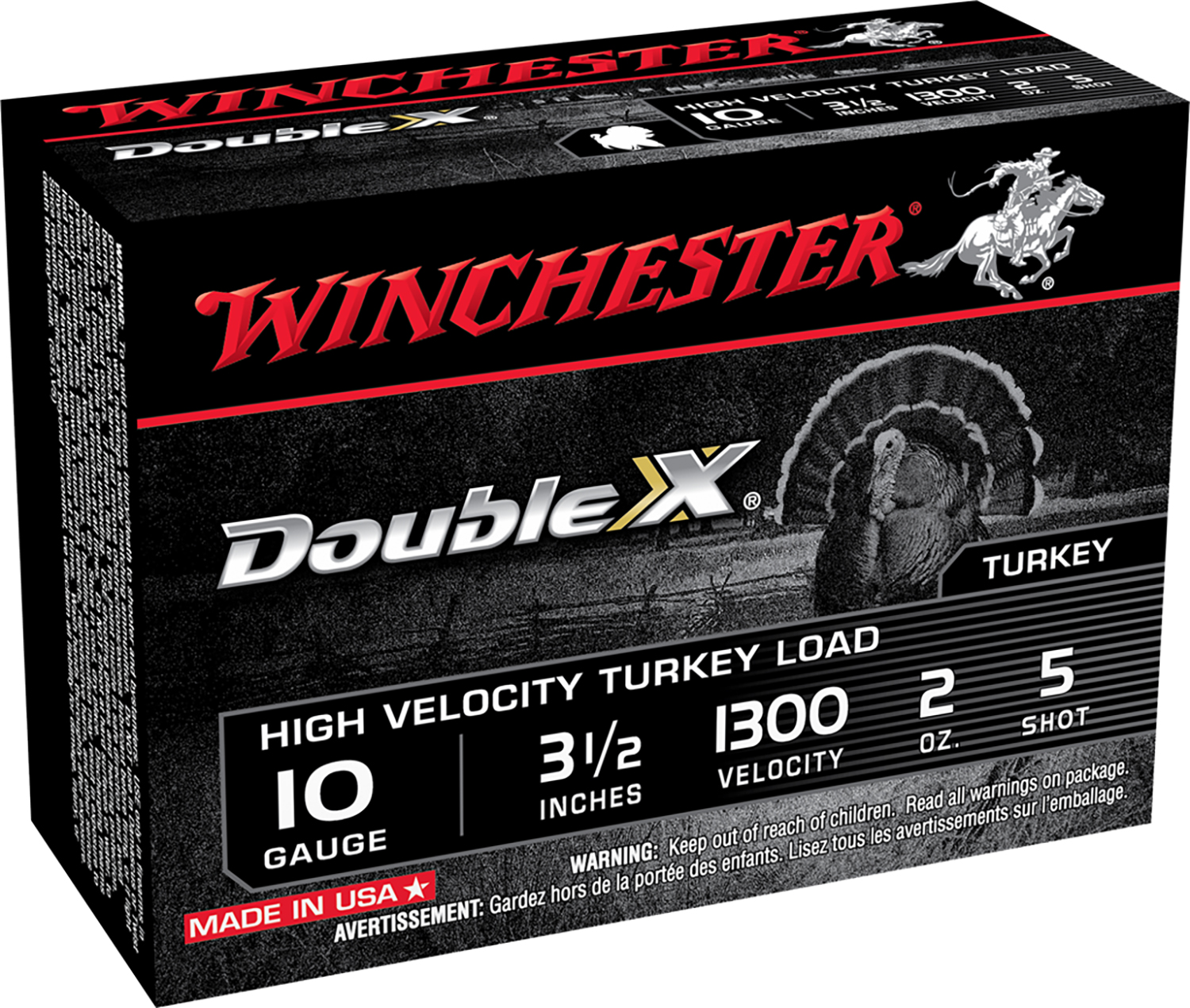 Winchester Ammo STH105 Double X High Velocity Turkey 10Gauge 3.50″ 2oz 5Shot 10 Per Box/10 Case