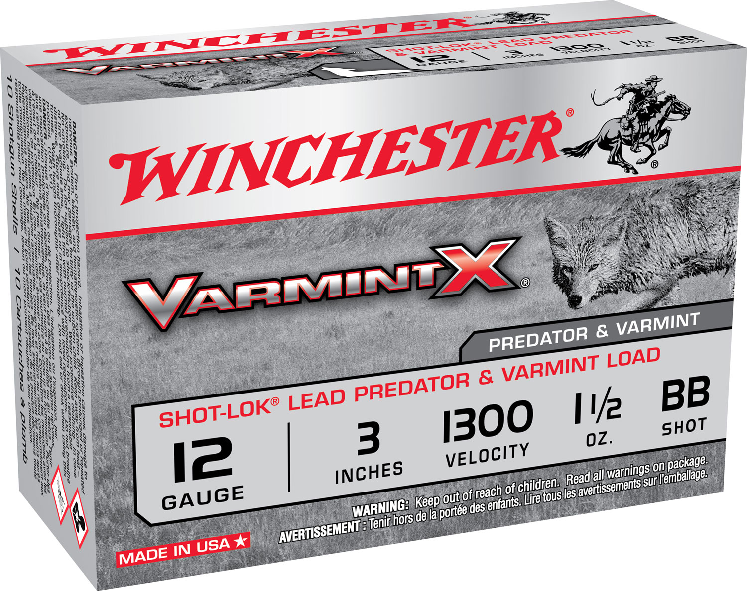 Winchester Ammo X123VBB Varmint X Shot-Lok 12Gauge 3″ 1 1/2oz BBShot 10 Per Box/10 Case