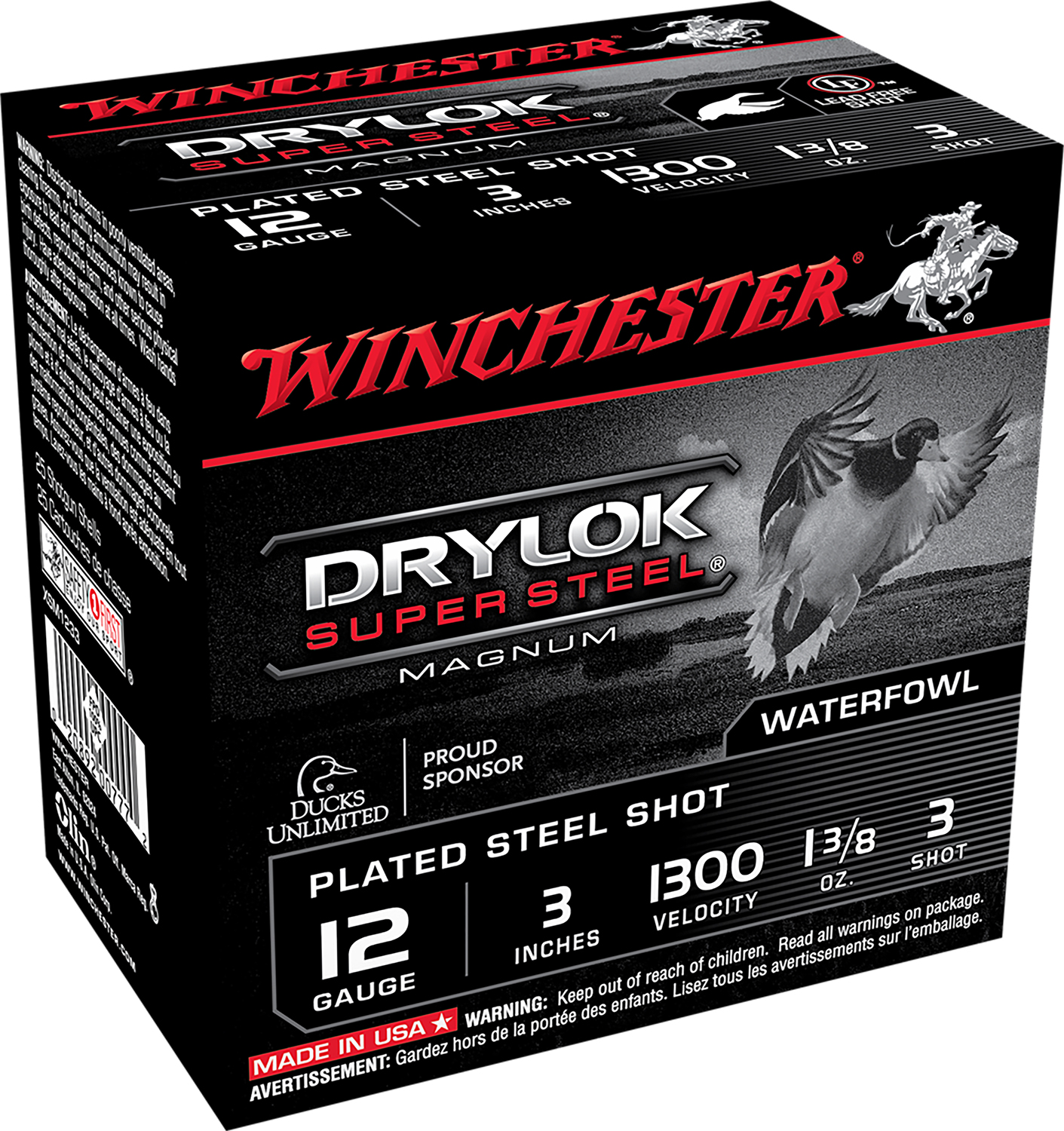 Winchester Ammo XSM1233 Drylok Super Steel Magnum 12Gauge 3″ 1 3/8oz 3Shot 25 Per Box/10 Case