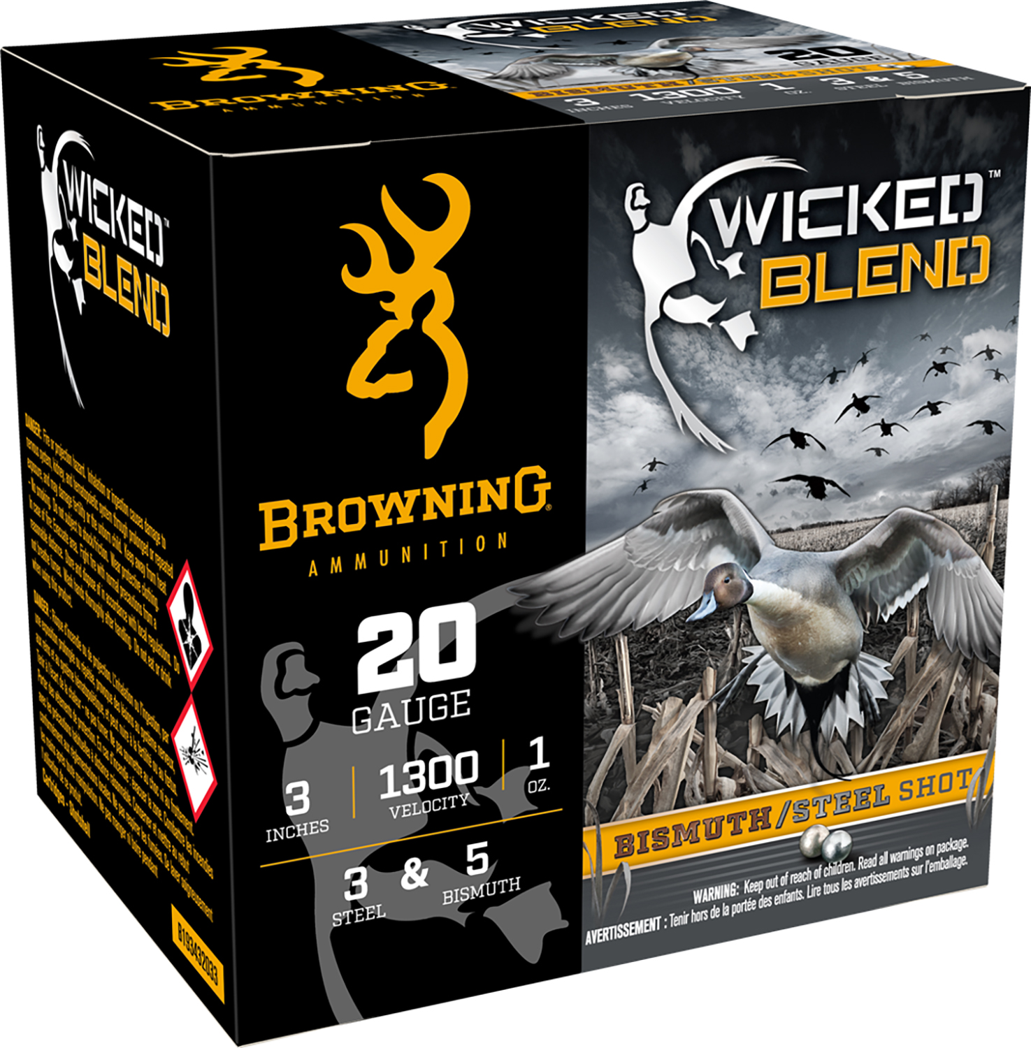 Browning Ammo B193432033 Wicked Blend  20Gauge 3″ 1oz 3/5BI Shot 25 Per Box/10 Case