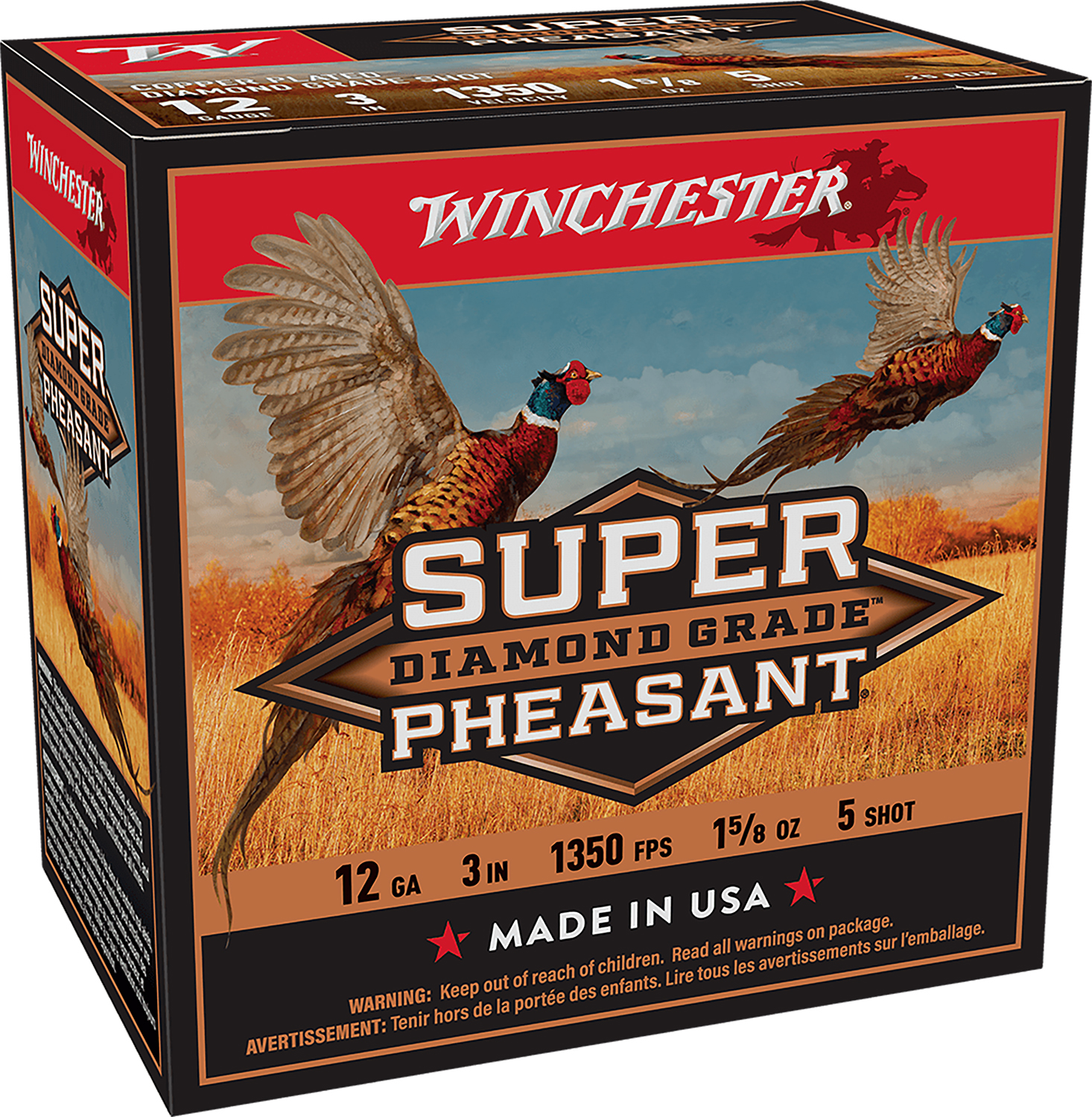 Winchester Ammo SPDG1235 Super Pheasant Diamond Grade 12Gauge 3″ 1 5/8oz 5Shot 25 Per Box/10 Case