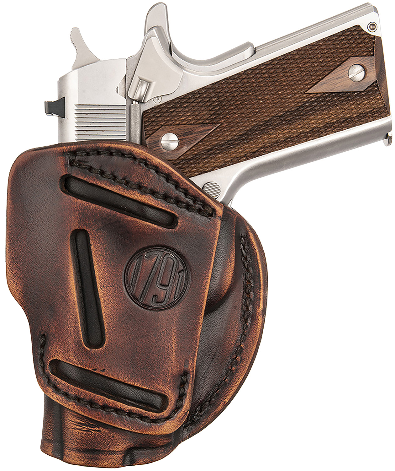 1791 Gunleather 3WH1VTGA 3-Way IWB/OWB Size 01 Vintage Leather Belt Loop Fits 1911 3-4″ Ambidextrous Hand