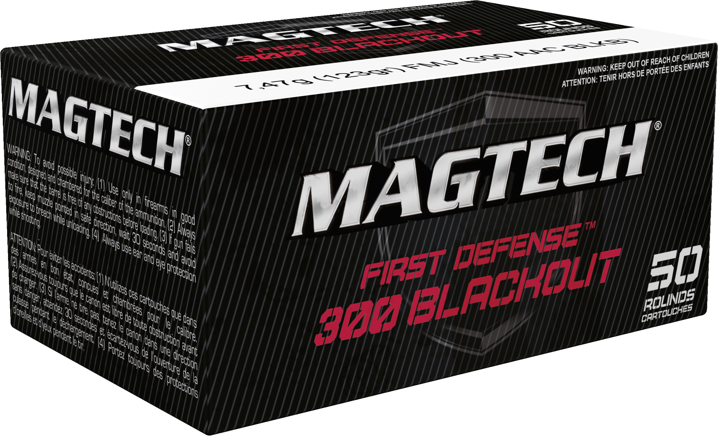 MGT 300BLK 123GR FMJ 50RD