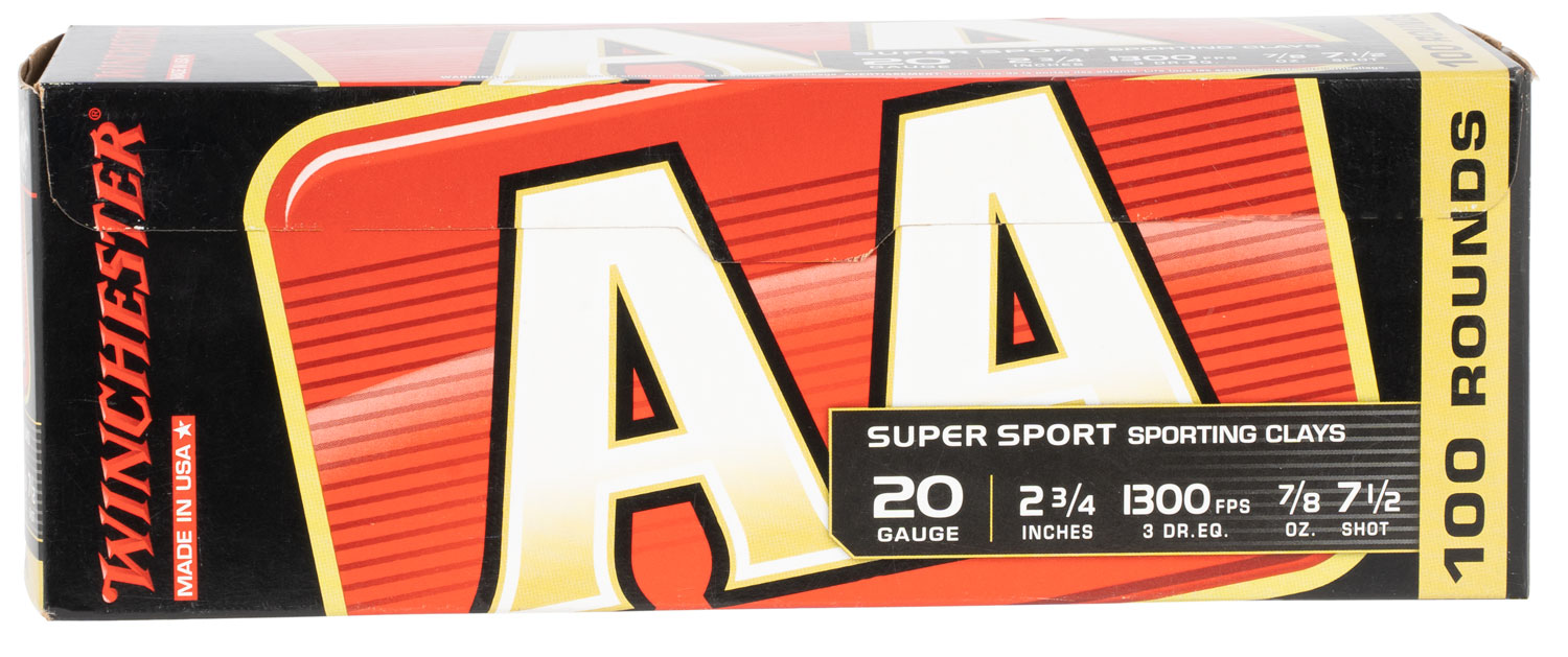 Winchester Ammo AASC207VP AA Sporting Clay 20Gauge 2.75″ 7/8oz 7.5Shot 100 Bx/2 Case *Value Pack