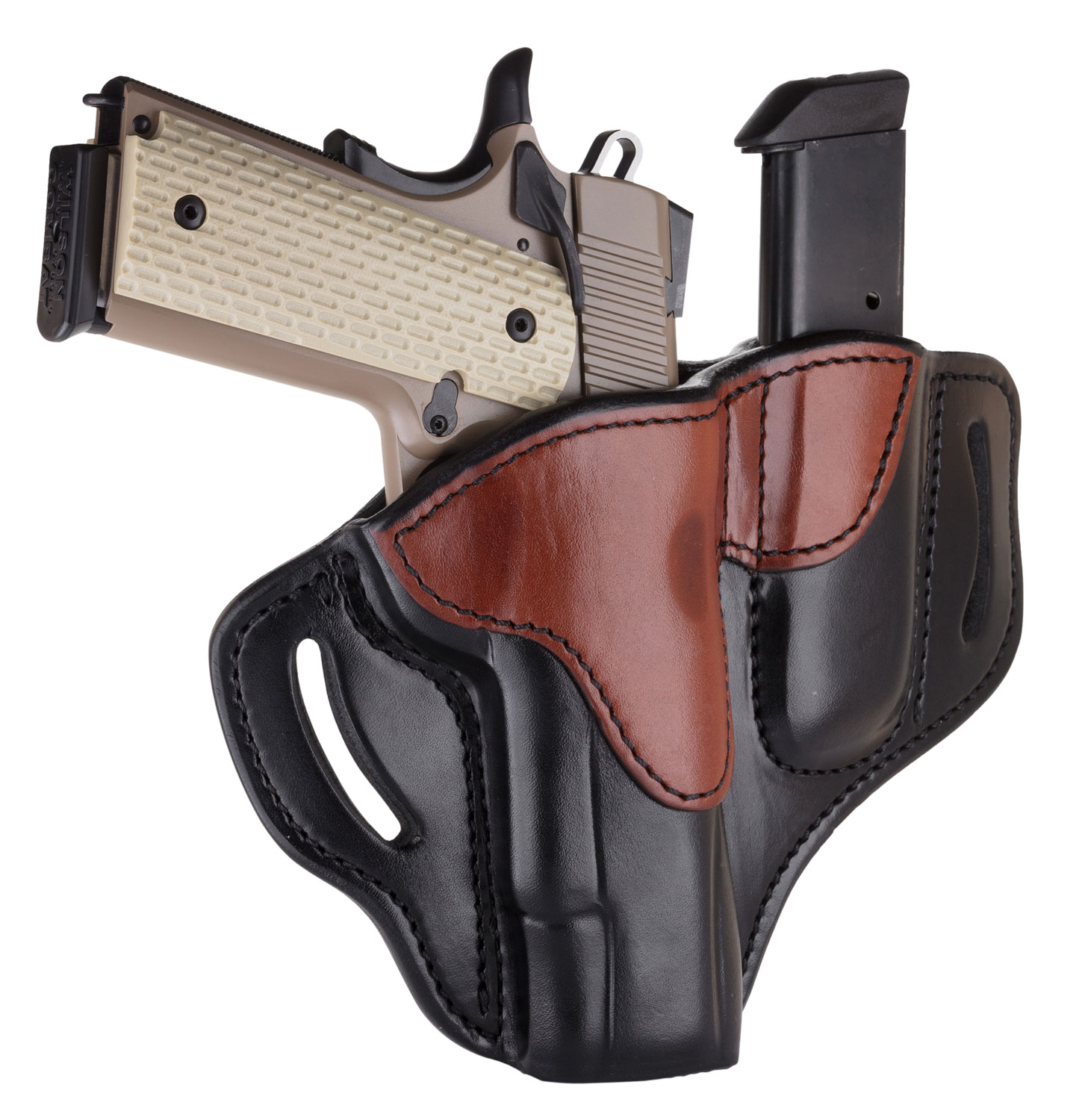 1791 Gunleather BH1M1BLBR BH1M1 Combo OWB 01 Black/Brown Leather Belt Slide Fits 4-5″ 1911