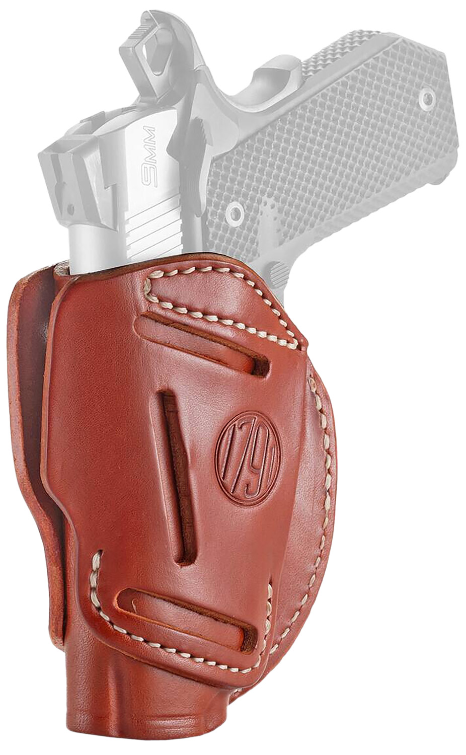 1791 Gunleather 3WH1CBRA 3-Way IWB/OWB Size 01 Classic Brown Leather Belt Loop Fits 1911 3-4″ Ambidextrous Hand