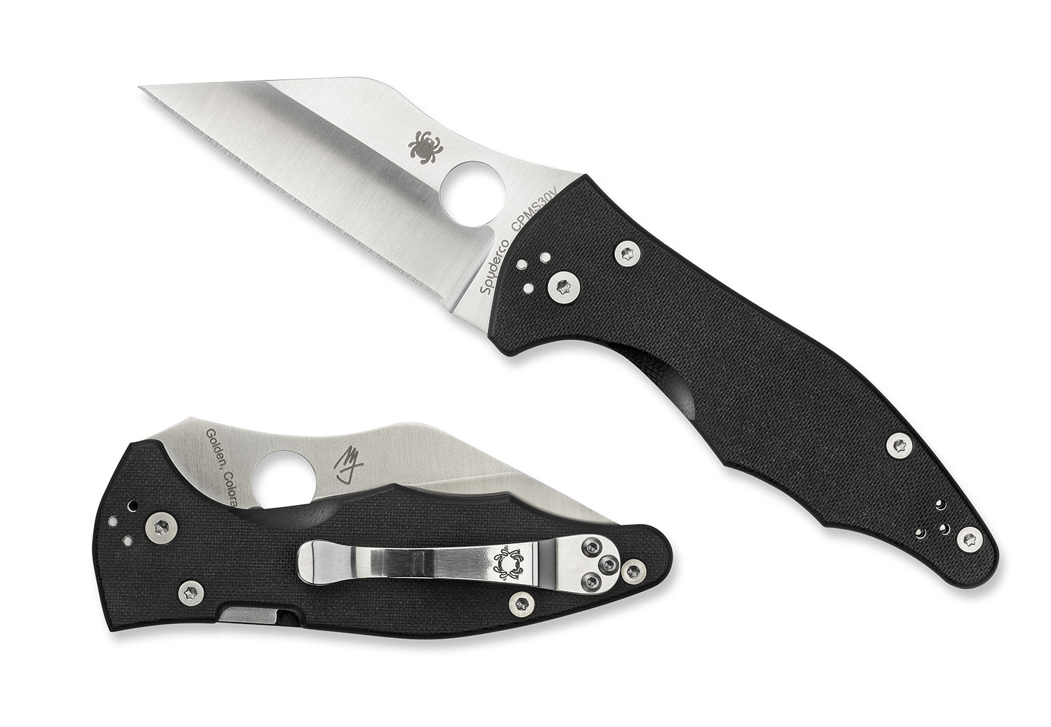 Spyderco C85GP2 Yojimbo 2 3.20″ Folding Wharncliffe Plain Satin CPM S30V SS Blade/ Black Textured G10 Handle Includes Pocket Clip