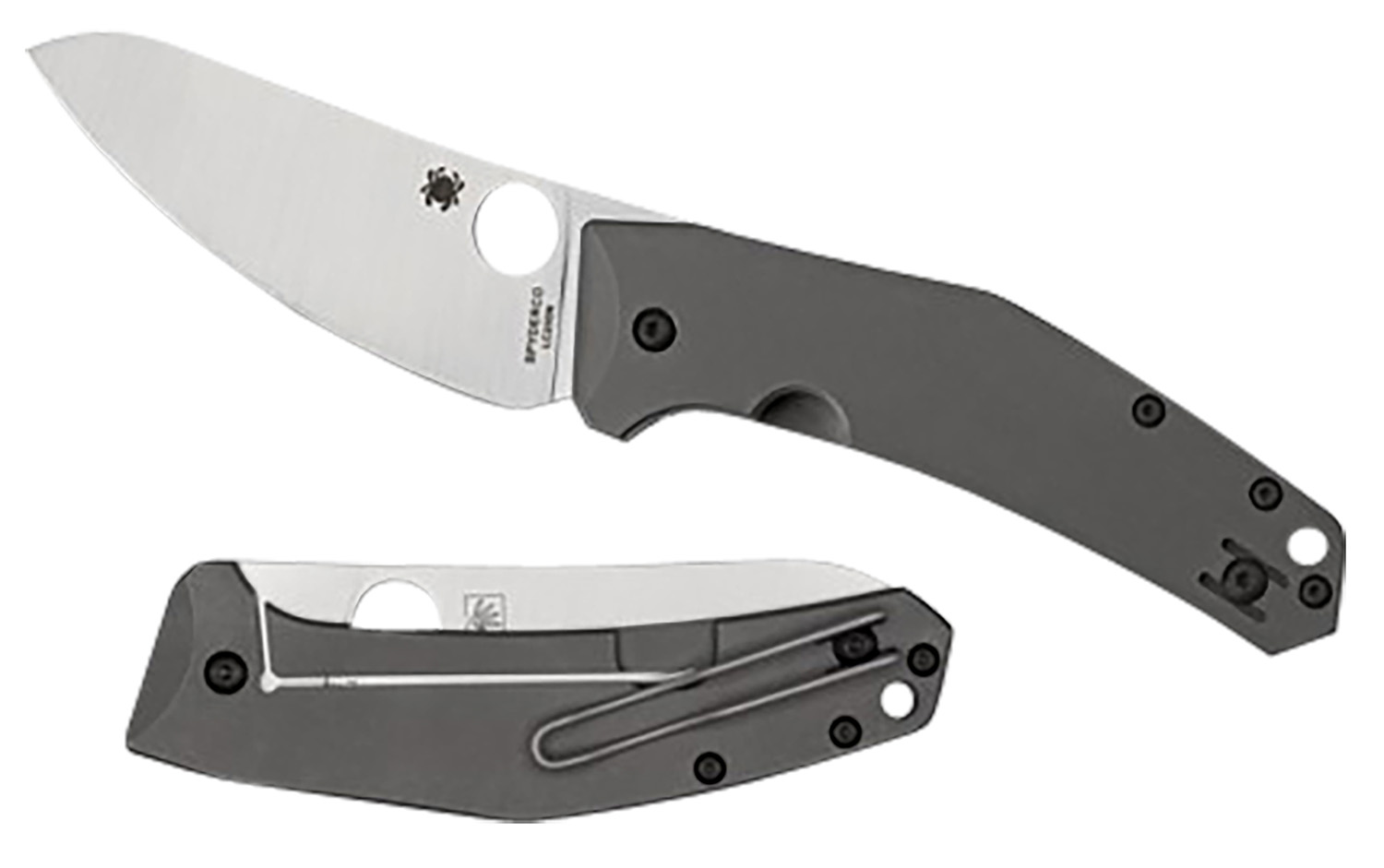 Spyderco C211TIP SpydieChef Salt 3.32″ Folding Plain LC200N Blade Satin Titanium Handle Includes Pocket Clip