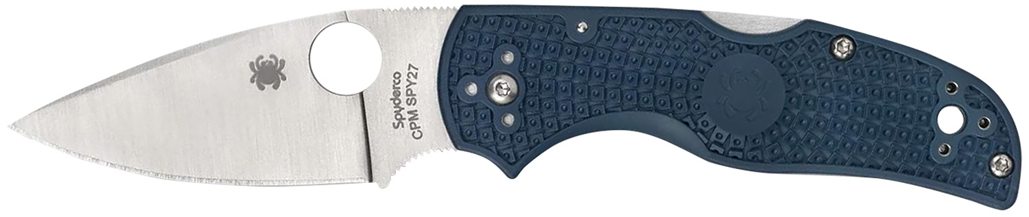 Spyderco C41PCBL5 Native 5 Lightweight 2.95″ Folding Spear Point Plain CPM SPY27 SS Blade Cobalt Blue FRN Handle Includes Pocket Clip