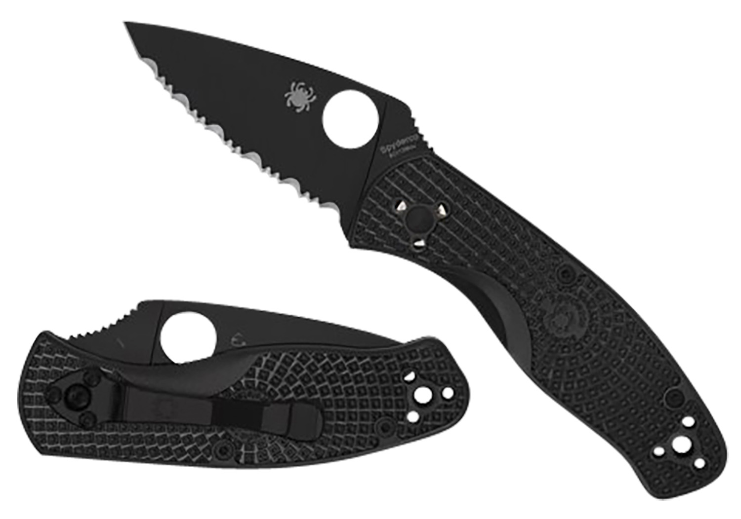 Spyderco C136PBBK Persistence Lightweight 2.75″ Folding Plain Black Oxide 8Cr13MoV SS Blade/Black Bi-Directional Texturing FRN Handle Includes Pocket Clip