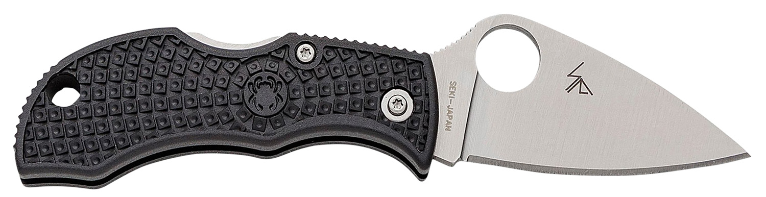 Spyderco MBKLFP Manbug 1.90″ Stonewashed VG-10 SS Blade/ Black Textured FRN Handle