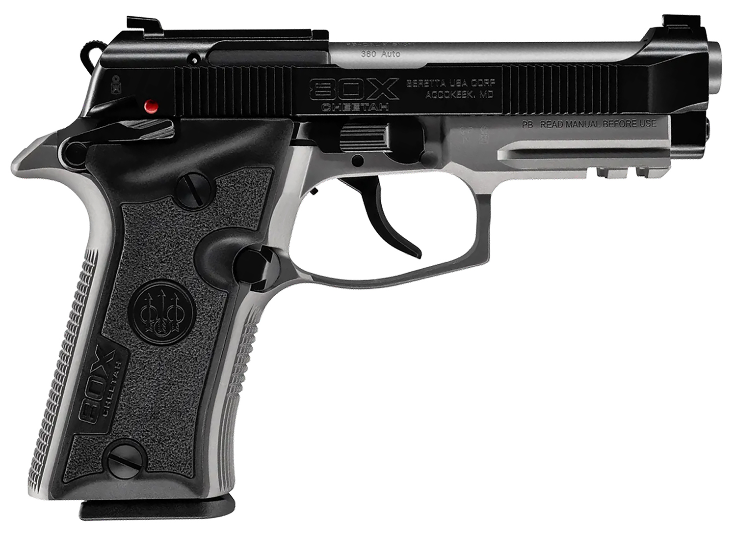 Beretta USA SPEC0716A 80X Cheetah Micro-Compact Frame 380 ACP 13+1 3.90″ Stainless Barrel, Black Stainless Steel Optic Ready/Serrated Slide, Gray Aluminum Frame w/Picatinny Rail, Black Vertec Grip