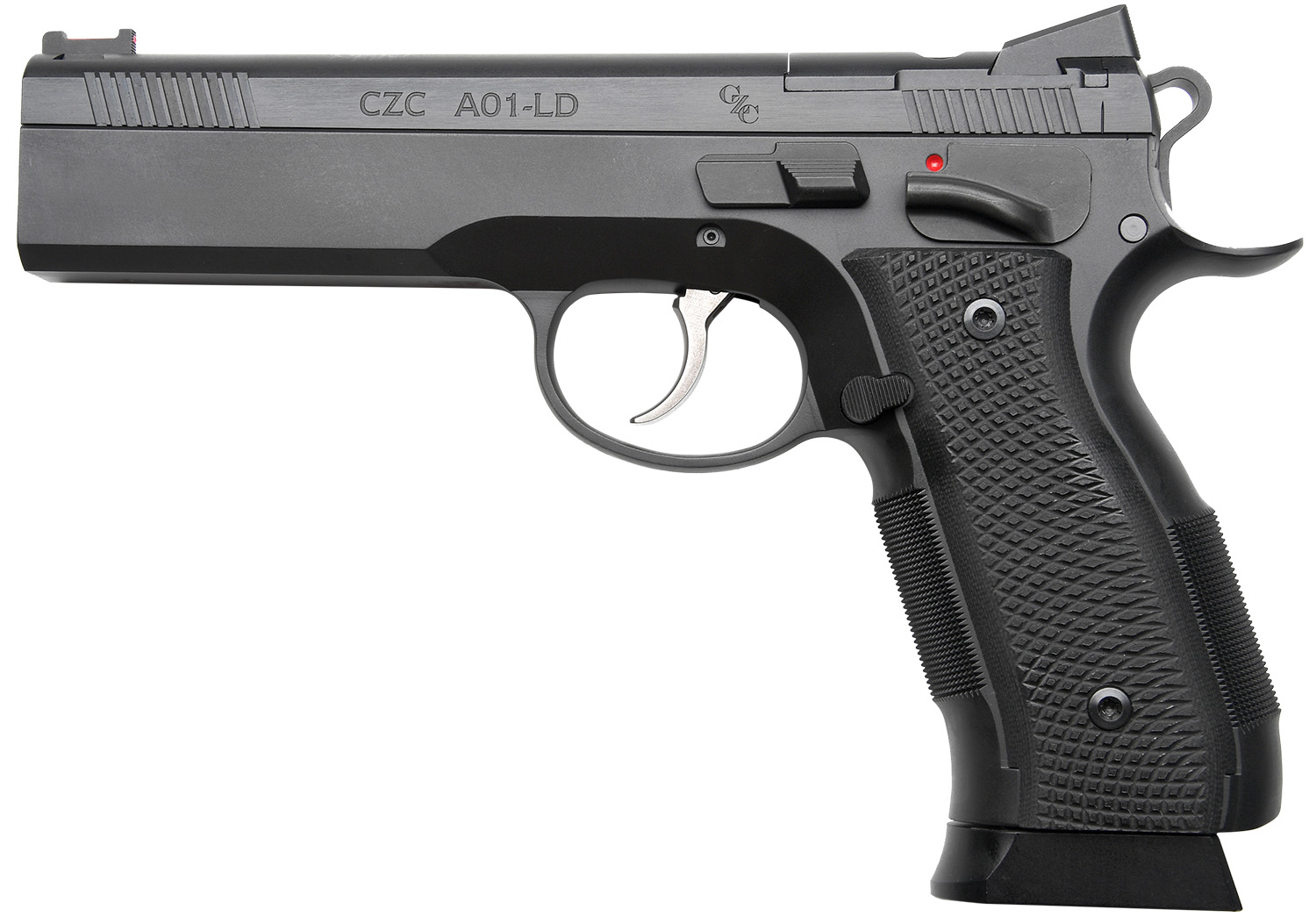 Cz Custom Shop 96336 A01-LD  9mm Luger 19+1 5″ Match Grade Bull Barrel, Black Optic Cut/Serrated Steel Slide, Black Polycoat Steel Frame w/Beavertail, Black G10 Grip, Long Dustcover