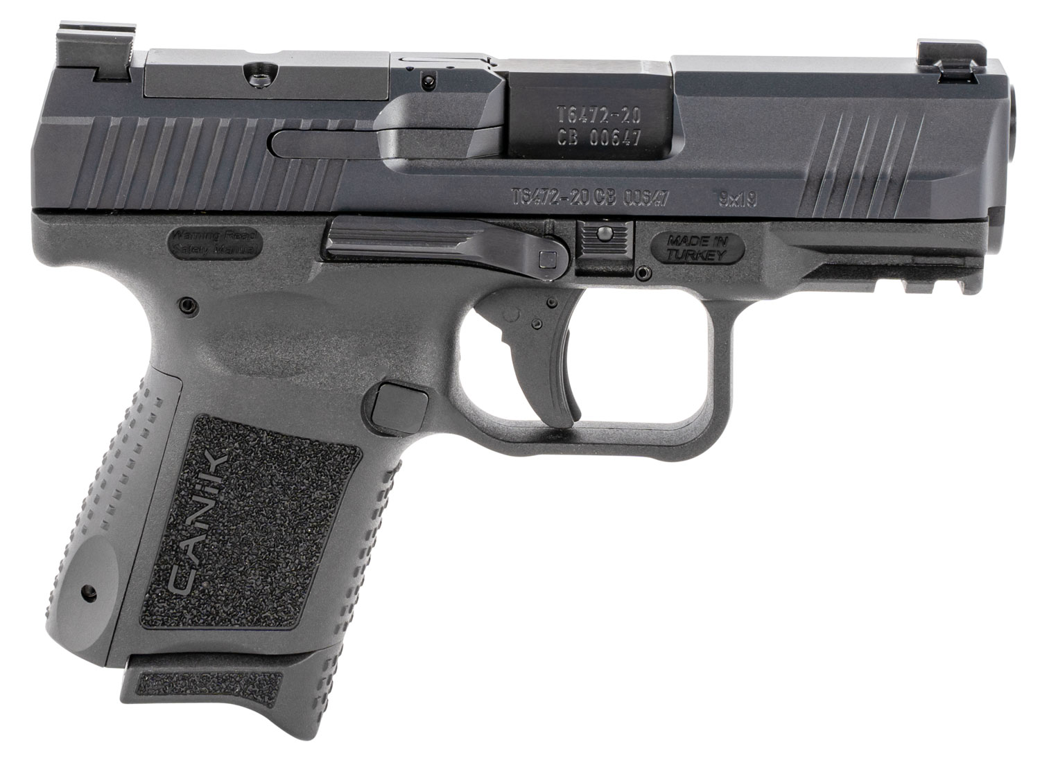 Canik HG5643N TP9 Elite Subcompact 9mm Luger 15+1/12+1, 3.60″ Black Nitride Match Grade Barrel, Optic Ready/Serrated Steel Slide, Polymer Frame w/Picatinny Rail & Interchangeable Backstrap Grip