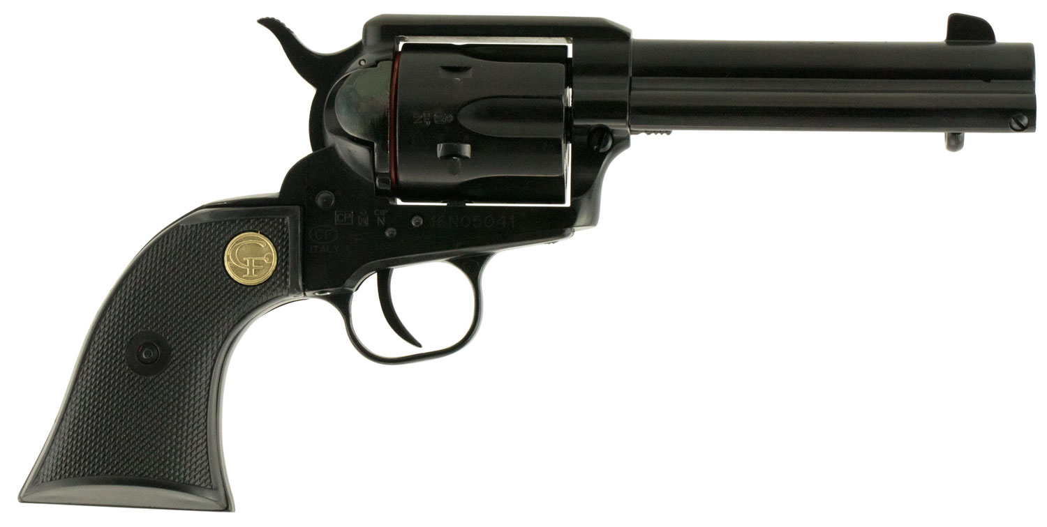 Chiappa Firearms CF340250D SAA 1873 Medium Frame 22 LR/22 WMR 6 Shot, 4.75″ Blued Steel Barrel, Cylinder & Frame, Black Plastic Grip, Exposed Hammer