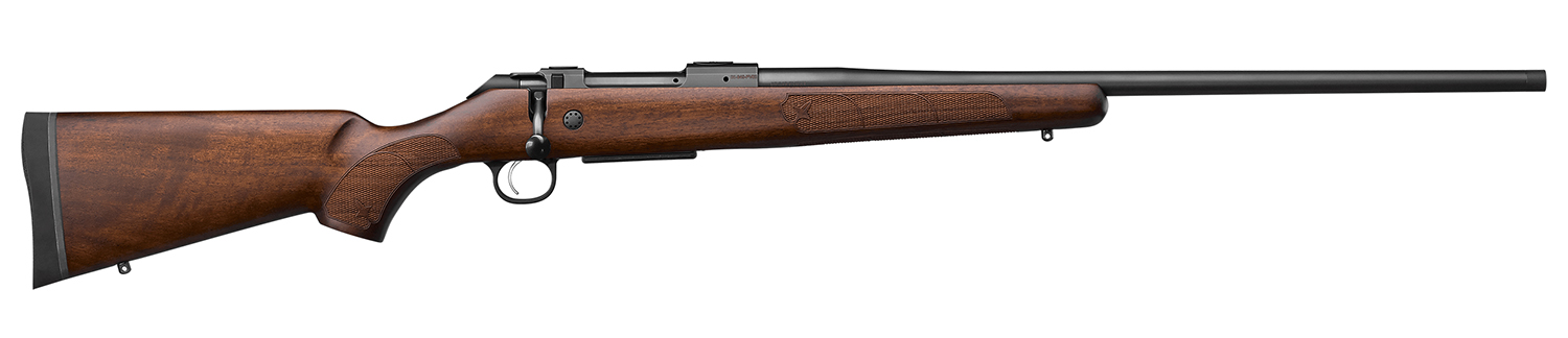 CZ-USA 07728 600+ American Full Size 30-06 Springfield 5+1  24″ Black Nitride Threaded Barrel, Black Nitride Steel Drilled & Tapped Receiver, Turkish Walnut Fixed Stock