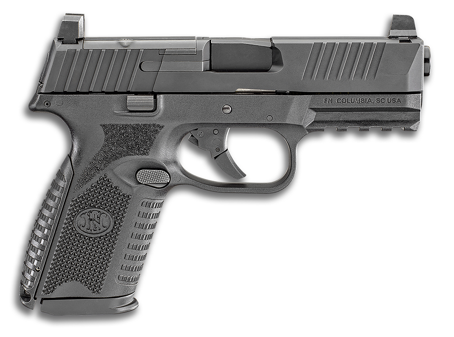 FN 66100587 509M MRD Mid-Size 9mm Luger 15+1 4″ Black Recessed Crown Barrel, Matte Black Optic Ready/Serrated Stainless Steel Slide, Matte Black Polymer Frame w/Picatinny Rail, Ambidextrous