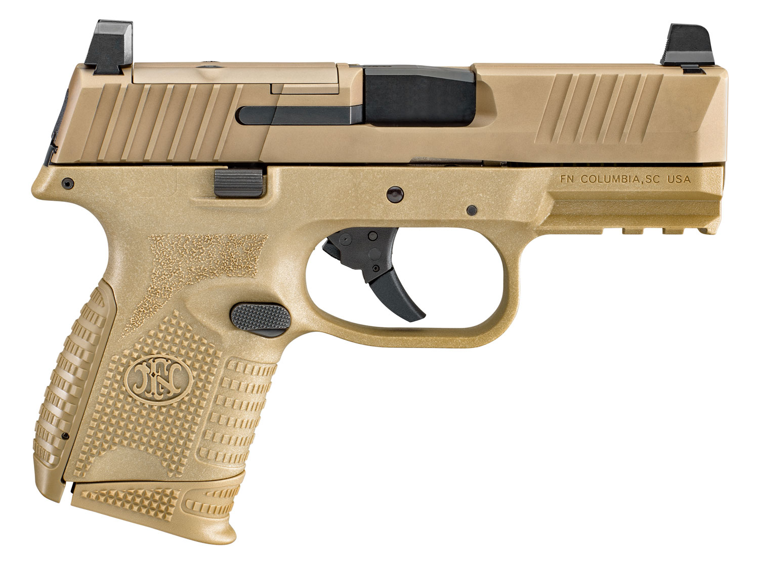 FN 66100574 509C MRD 9mm Luger 15+1/12+1, 3.70″ Black Recessed Target Crown/Steel Barrel, Flat Dark Earth PVD Optic Ready/Serrated Slide & Polymer Frame w/Picatinny Rail,  Ambidextrous