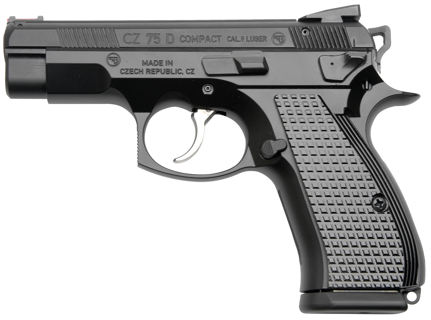 Cz Custom Shop 91048 CZ 75 D PCR Compact Frame 9mm Luger 15+1 3.90″ Steel Barrel Black, Serrated Black Slide, Polycoat Aluminum Frame w/Beavertail, Black Checkered Aluminum Grip