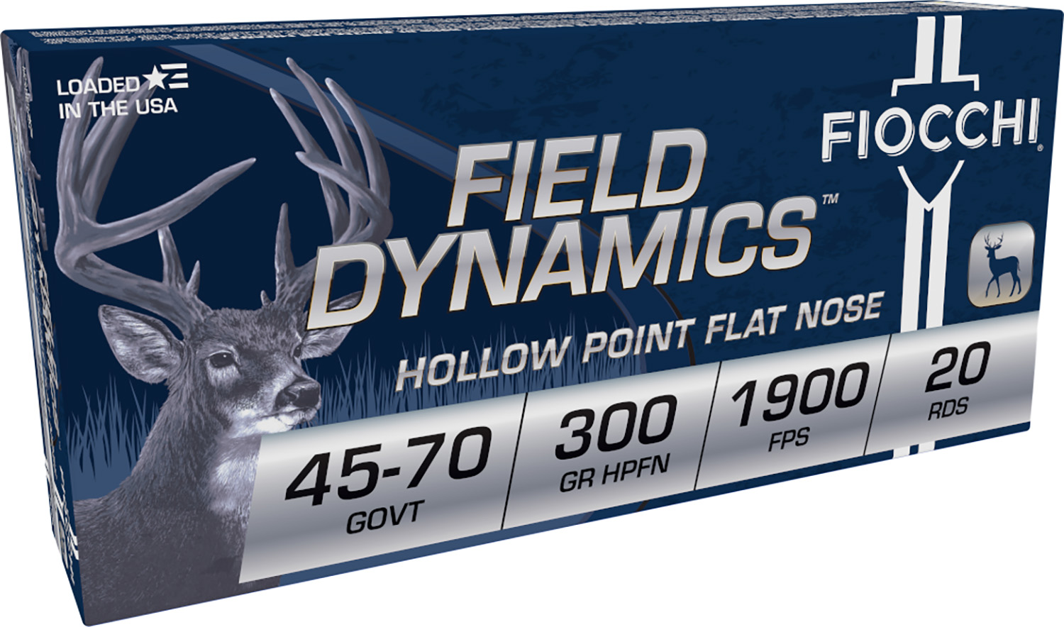Fiocchi 4570B Field Dynamics 45-70Gov 300gr Hollow Point Flat Nose 20 Per Box/10 Case