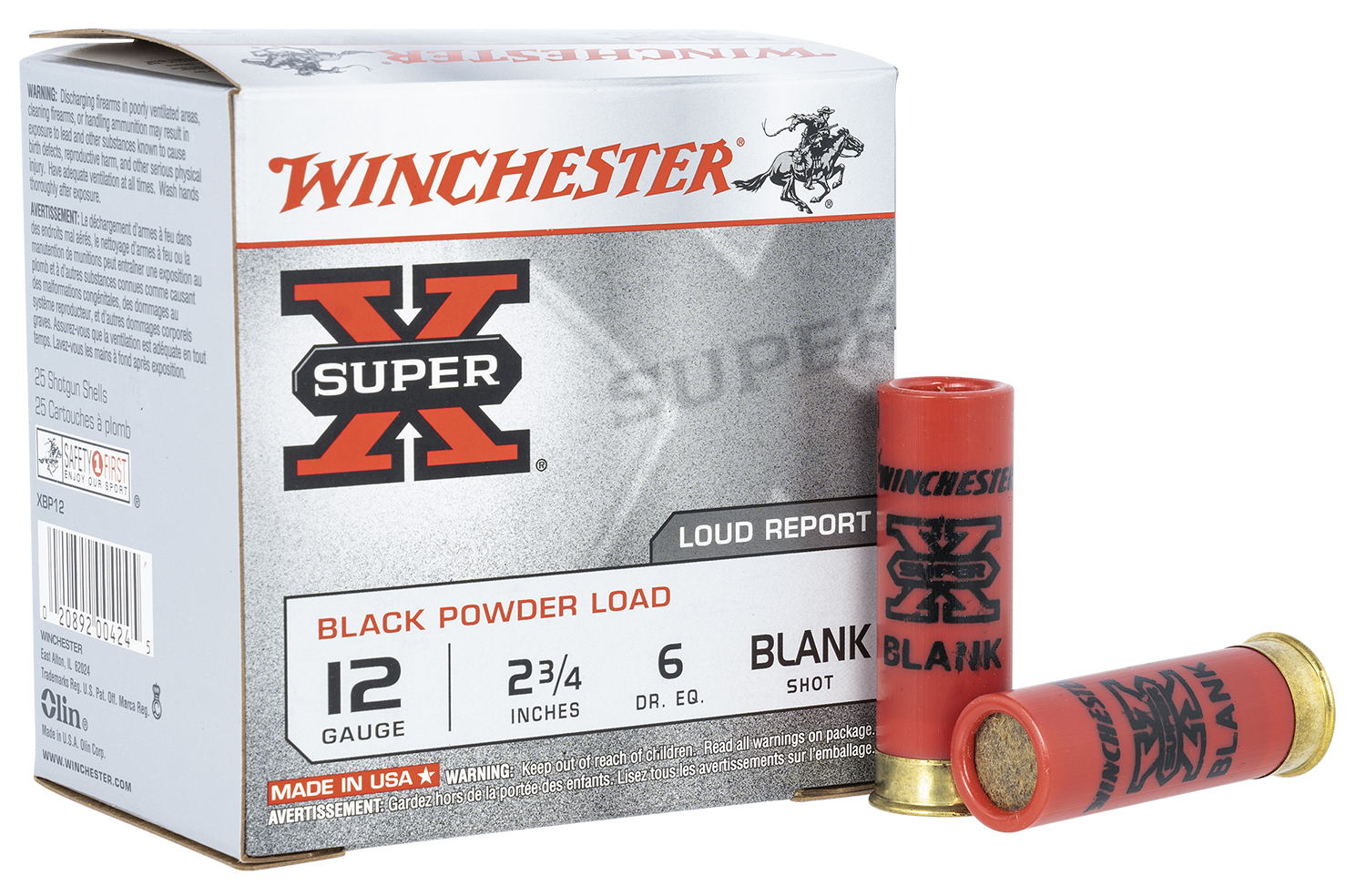 Winchester Ammo XBP12W Super X Blank 12Gauge 2.75″ 25 Per Bx/10 Case