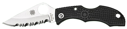 Spyderco LBKS3 Ladybug 3 1.94″ Folding Modified Clip Point Serrated VG-10 SS Blade Black FRN Handle