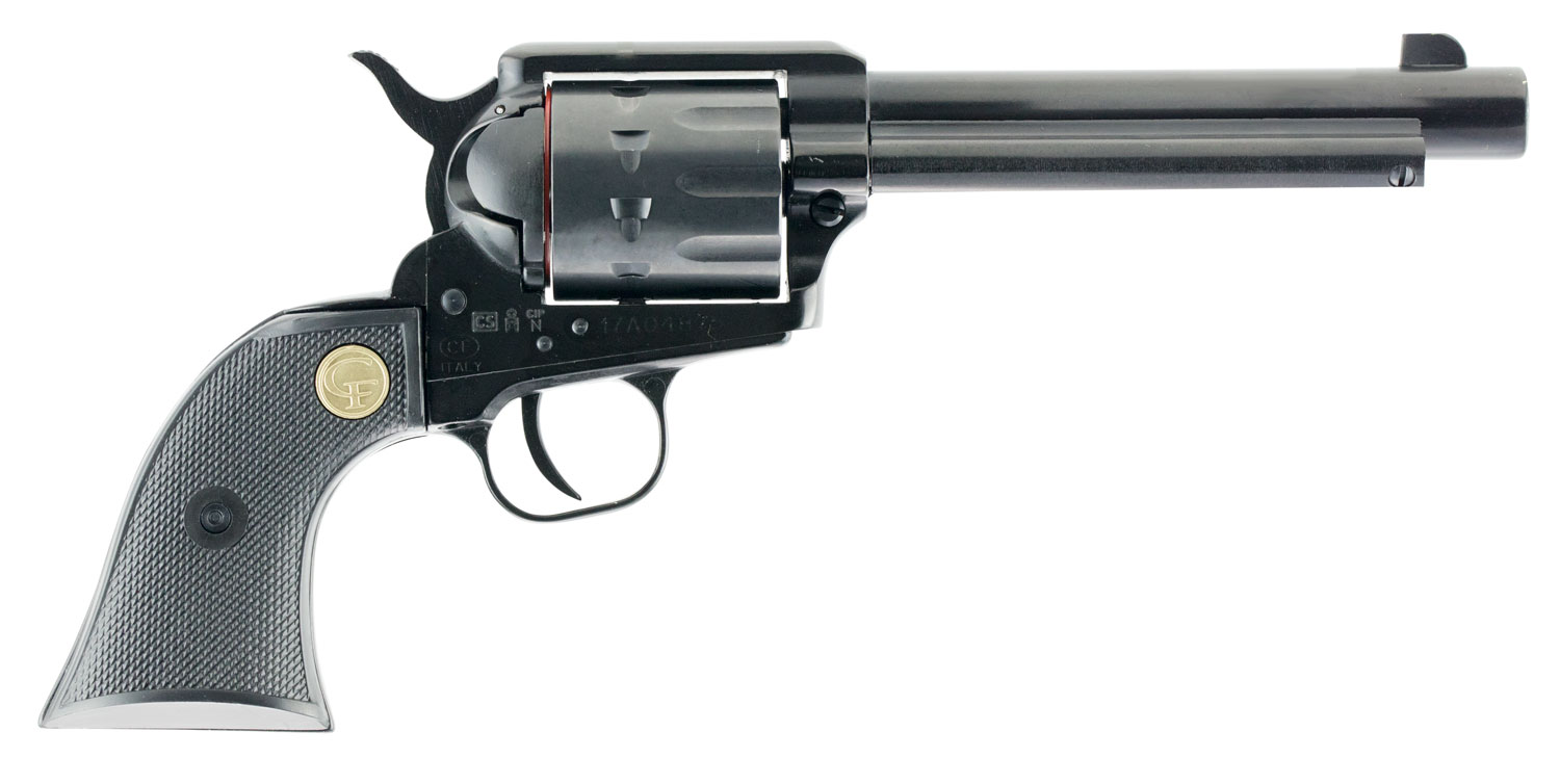 Chiappa Firearms CF340160D SAA 1873 Medium Frame 22 LR/22 WMR 10 Shot, 5.50″ Blued Steel Barrel, Blued Steel Frame, Blued Cylinder, Black Polymer Grip, Exposed Hammer