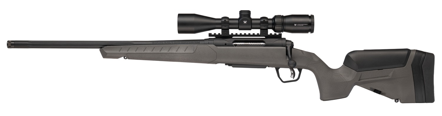 Savage Arms 32481 110 Trailblazer 243 Win 4+1 20″ Fluted Barrel, Flat Dark Gray Adj LOP Synthetic Stock, Left Hand