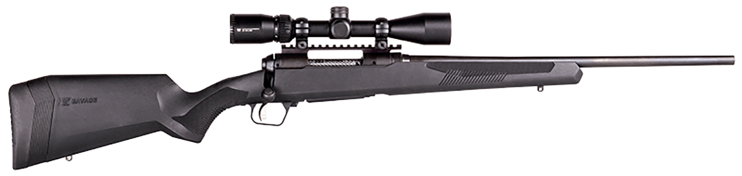 Savage Arms 57493 110 Apex Hunter XP 450 Bushmaster 3+1 22″, Matte Black Metal, Synthetic Stock, Muzzle Brake, Vortex Crossfire II 3-9x40mm Scope