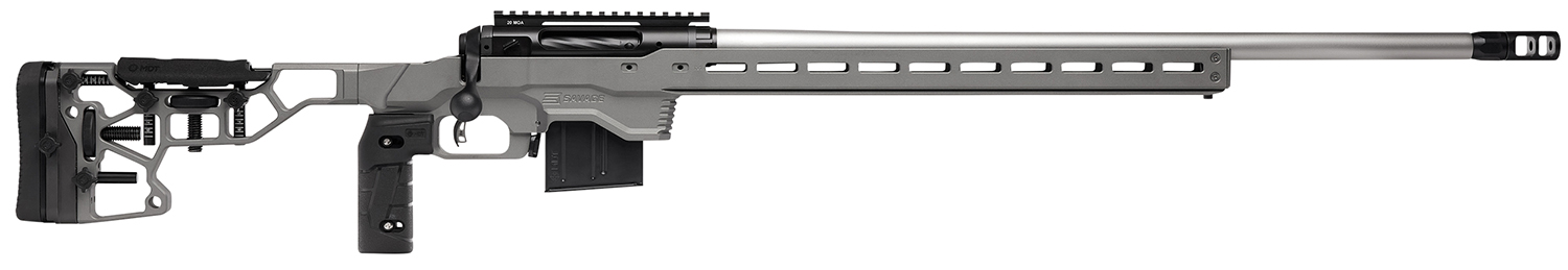 Savage Arms 57557 110 Elite Precision 6.5 Creedmoor 10+1 26″ Matte Stainless, Matte Black Rec, Gray Cerakote Adjustable MDT ACC Aluminum Chassis Stock