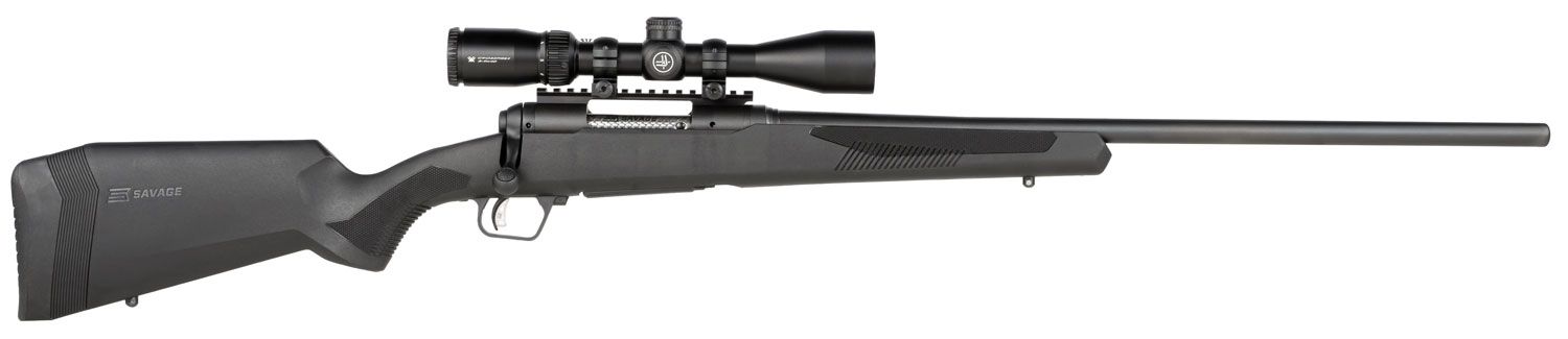Savage Arms 57595 110 Apex Hunter XP 6.5 PRC 2+1 24″, Matte Black Metal, Synthetic Stock, Vortex Crossfire II 3-9x40mm Scope