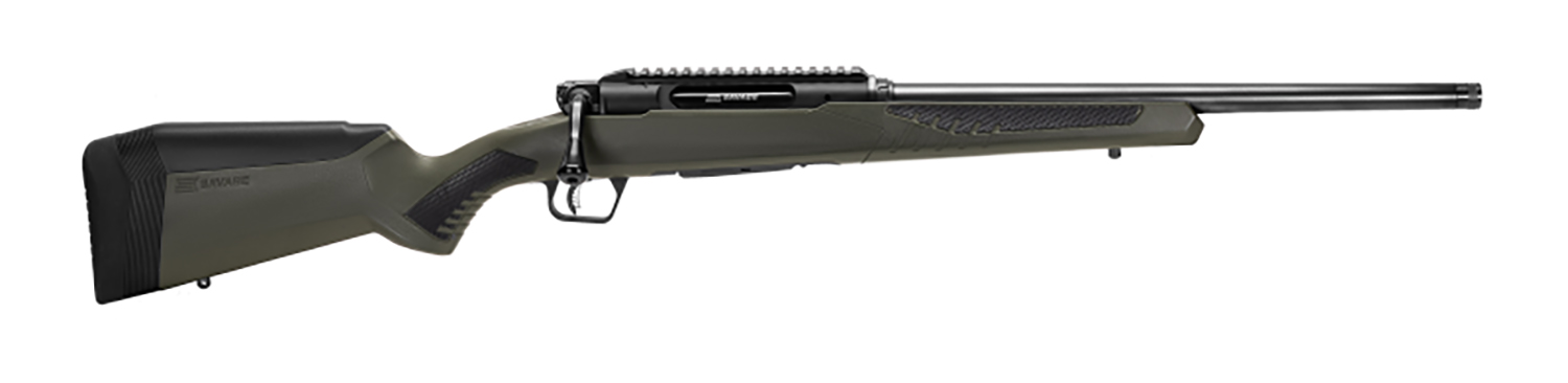 Savage Arms 57655 Impulse Hog Hunter 30-06 Springfield 4+1 Matte Black 20″ Threaded Barrel/Rec, Matte OD Green Fixed AccuStock with AccuFit, Includes Detachable Box Mag