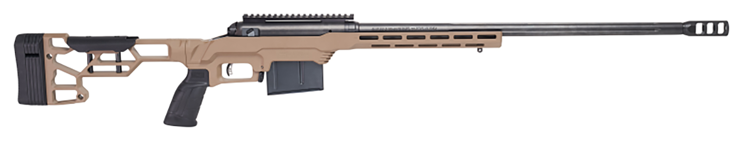 Savage Arms 57700 110 Precision 6.5 PRC 7+1 24″, Matte Black Rec/Barrel, Flat Dark Earth Cerakote MDT LSS XL Chassis, Polymer Grip, Left Hand
