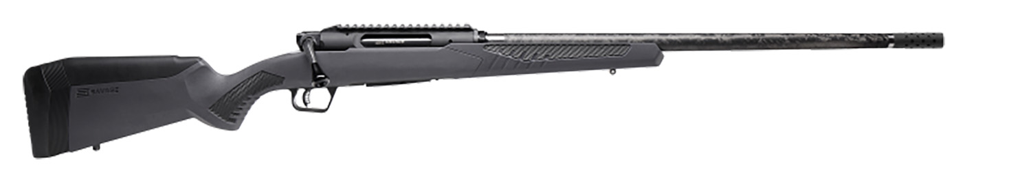Savage Arms 57901 Impulse Mountain Hunter 7mm Rem 3+1 24″ Carbon Fiber Threaded Barrel, Black Aluminum Receiver w/Picatinny Rail, Gray AccuStock Synthetic Stock, Ambidextrous