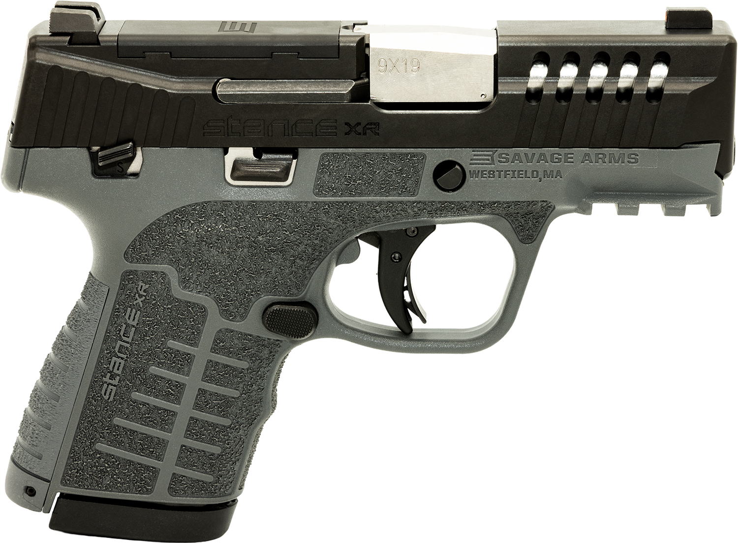 Savage Arms 67058 Stance XR 9mm 13+1 3.20″ Natural Black Nitride Ported Stainless Steel Slide Gray Glass Filled Nylon Grip Ambidextrous
